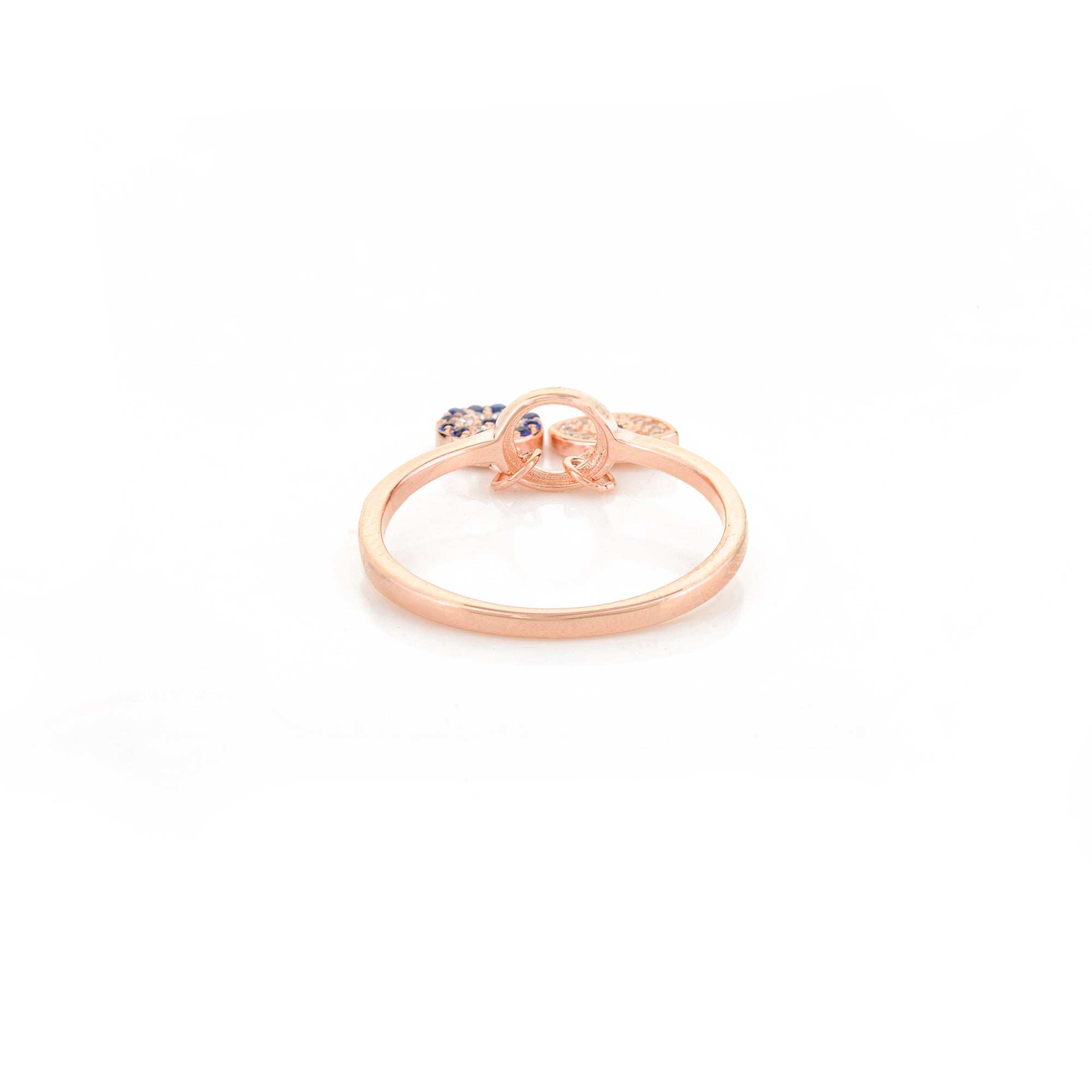 Rose gold Evil Eye Charm Ring