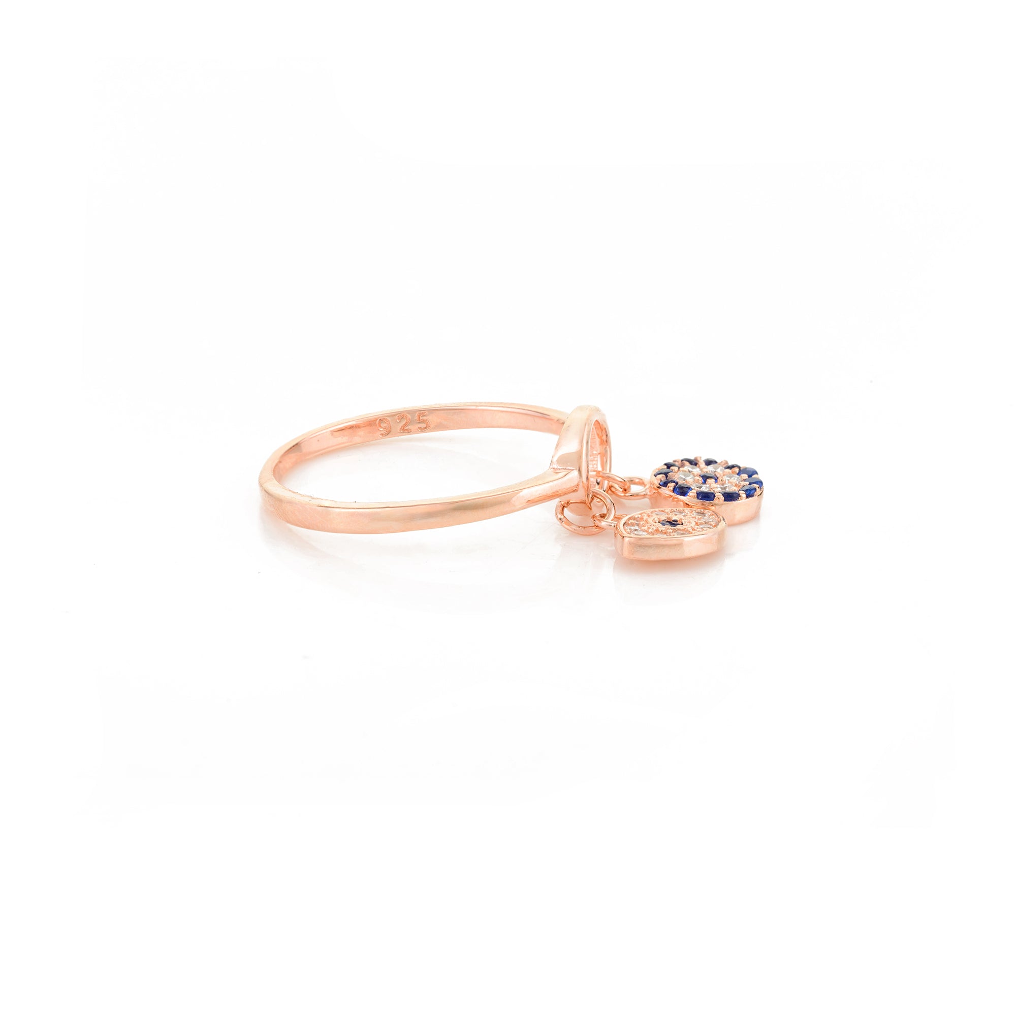 Rose gold Evil Eye Charm Ring