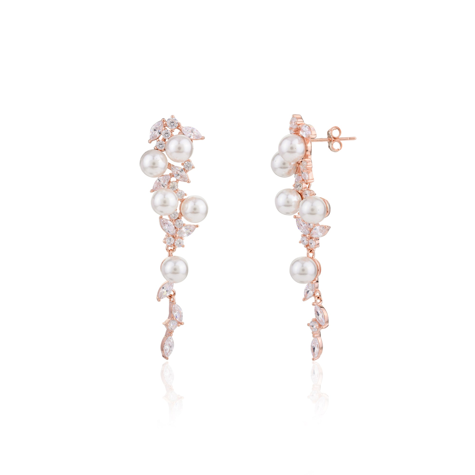 Rose gold Pearl Dangler Earrings