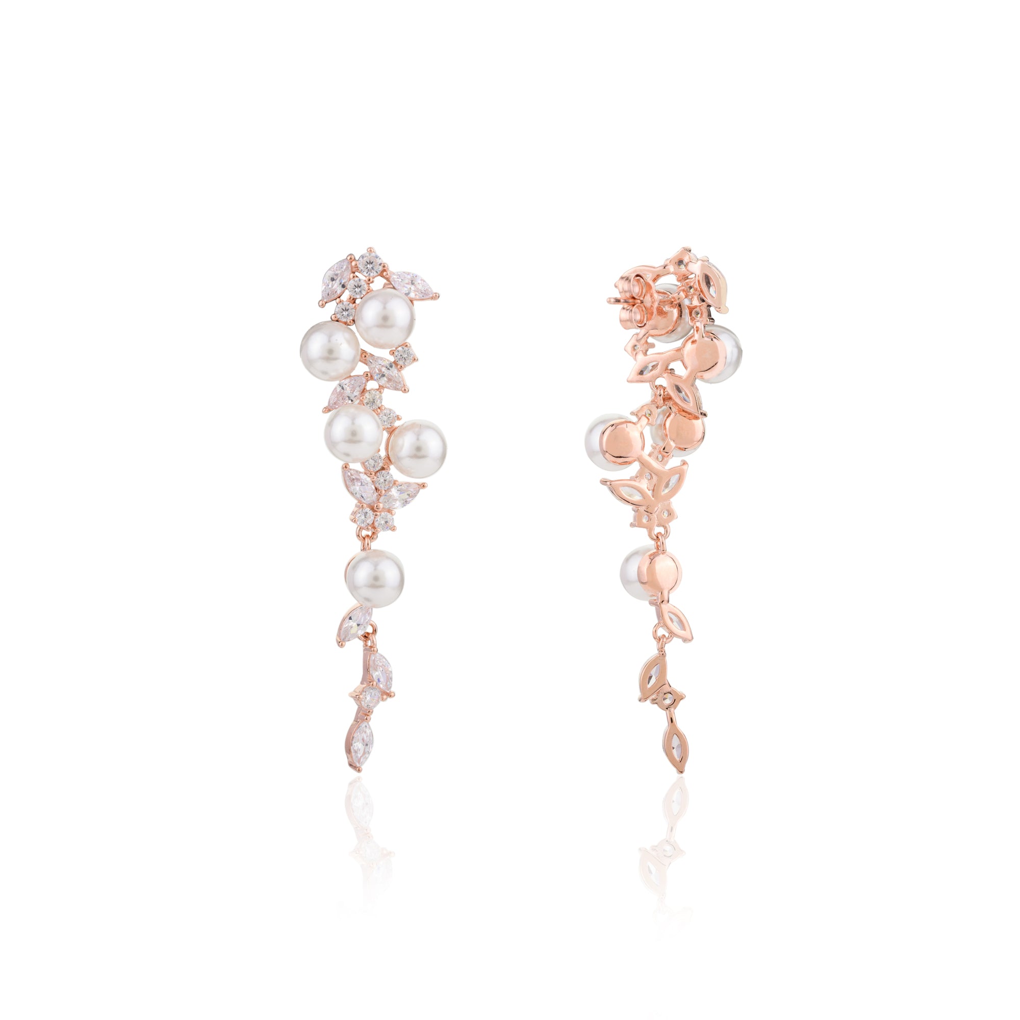 Rose gold Pearl Dangler Earrings