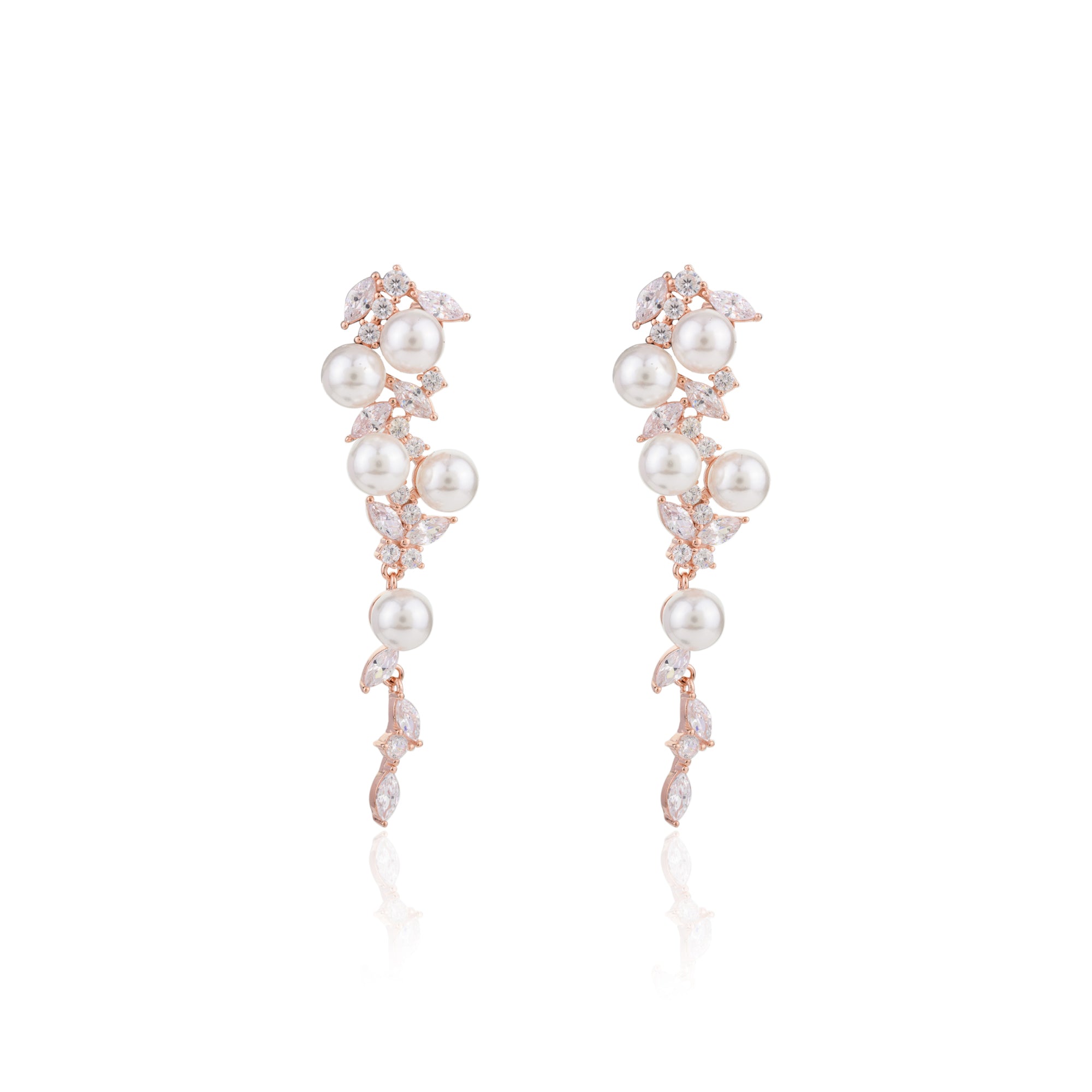 Rose gold Pearl Dangler Earrings