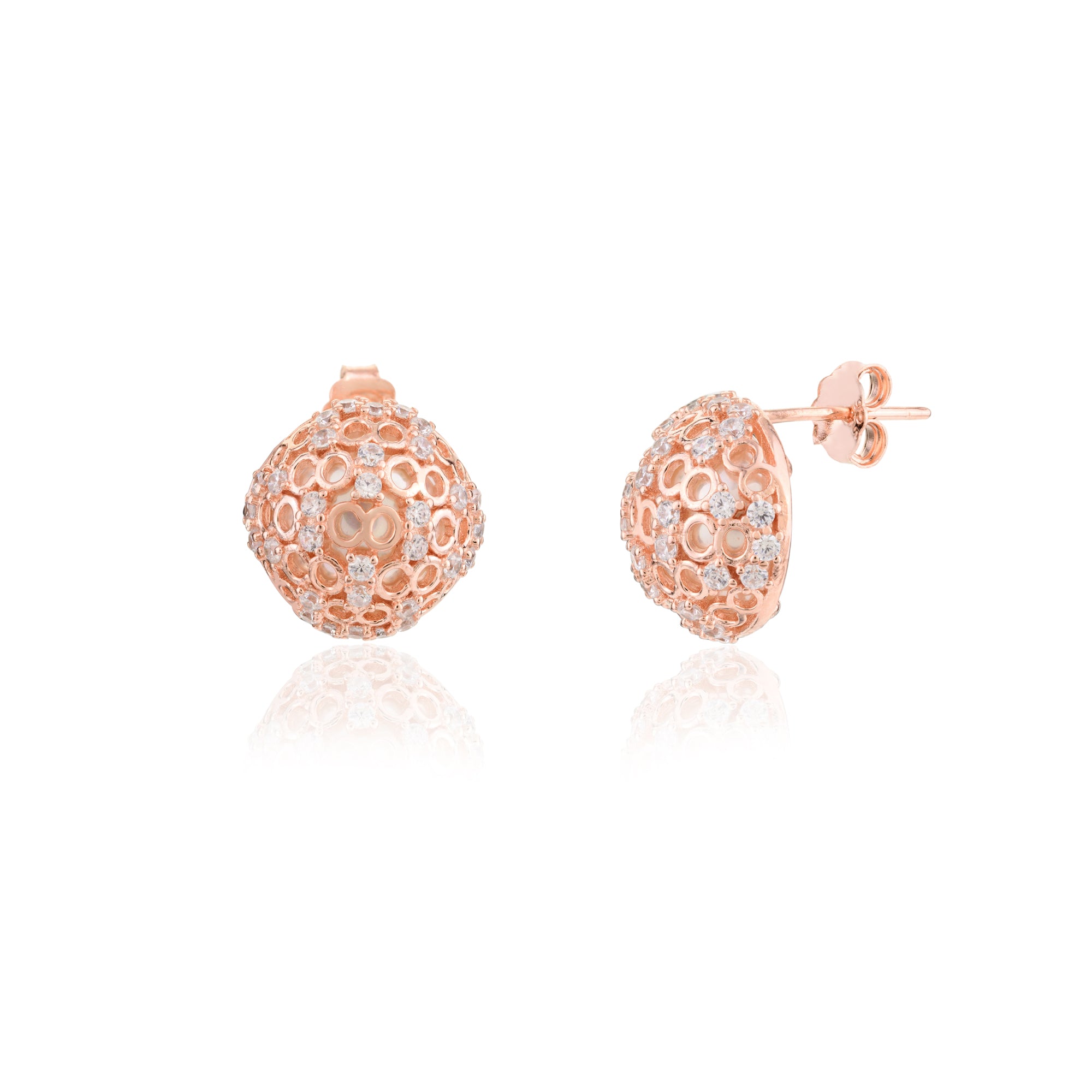 Art Deco Rose gold stud Earrings