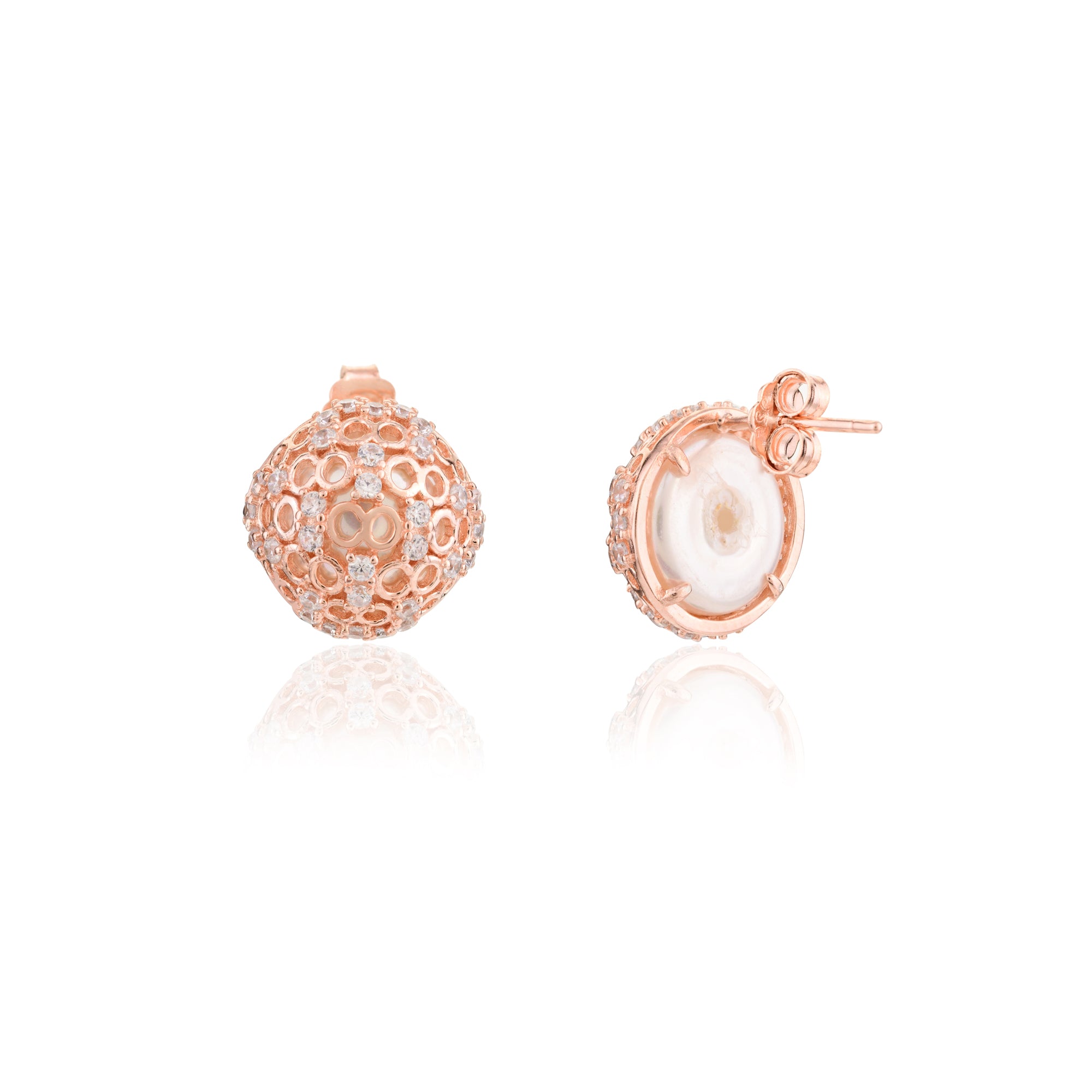 Art Deco Rose gold stud Earrings