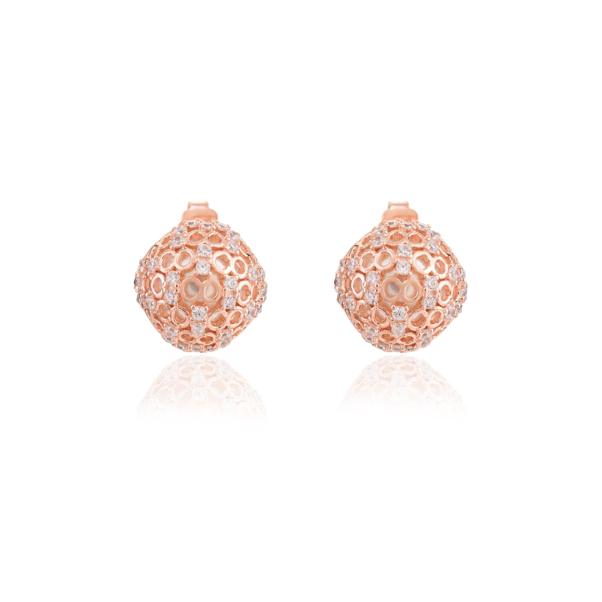 Art Deco Rose gold stud Earrings