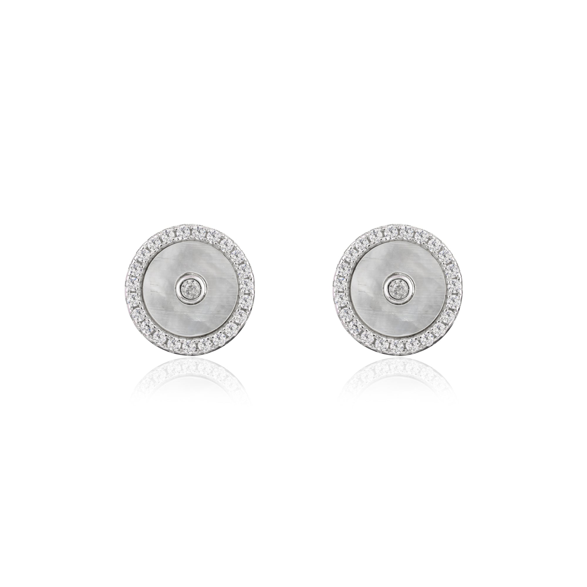 Silver Circle Stud Earrings