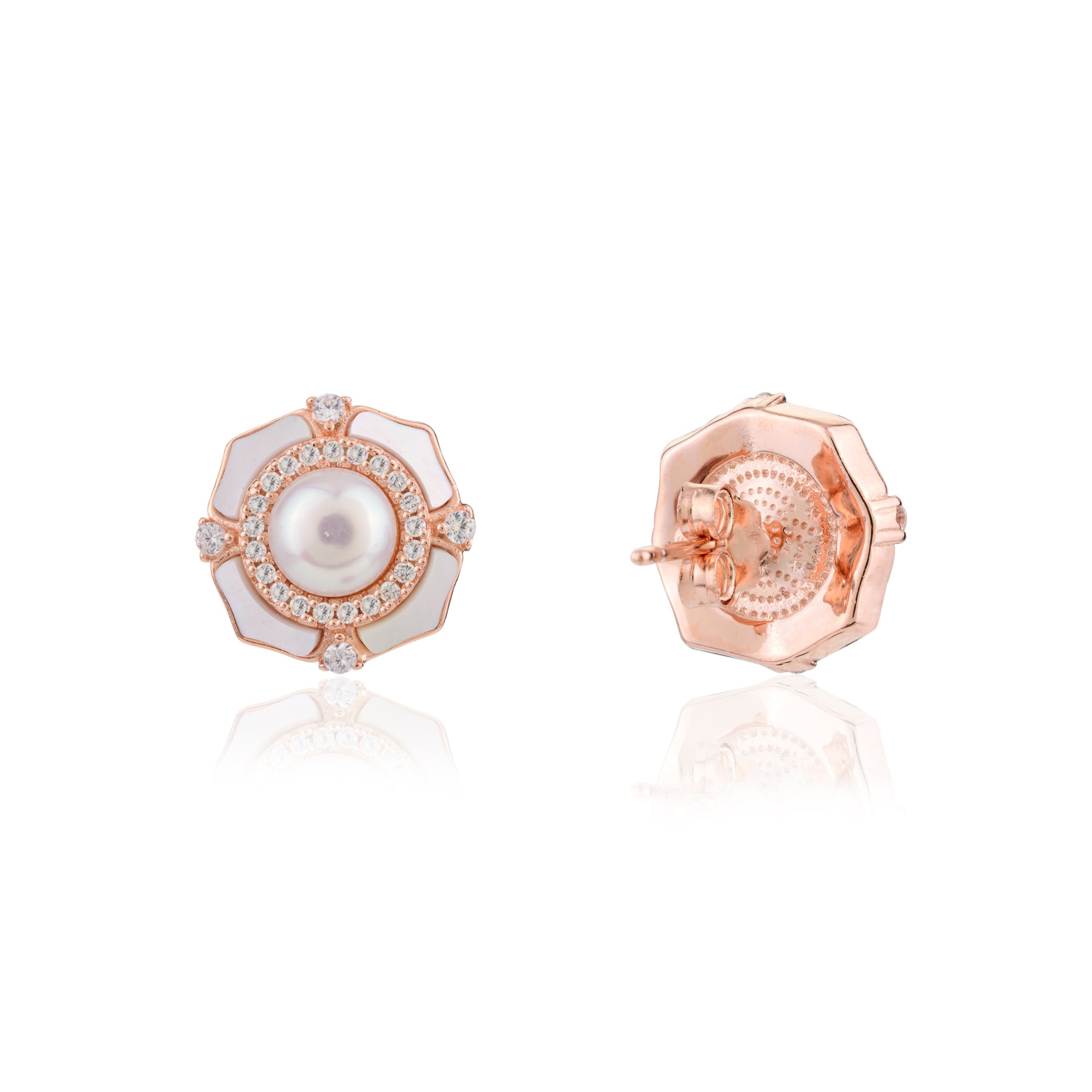 Rose gold Freshwater Pearl Studs