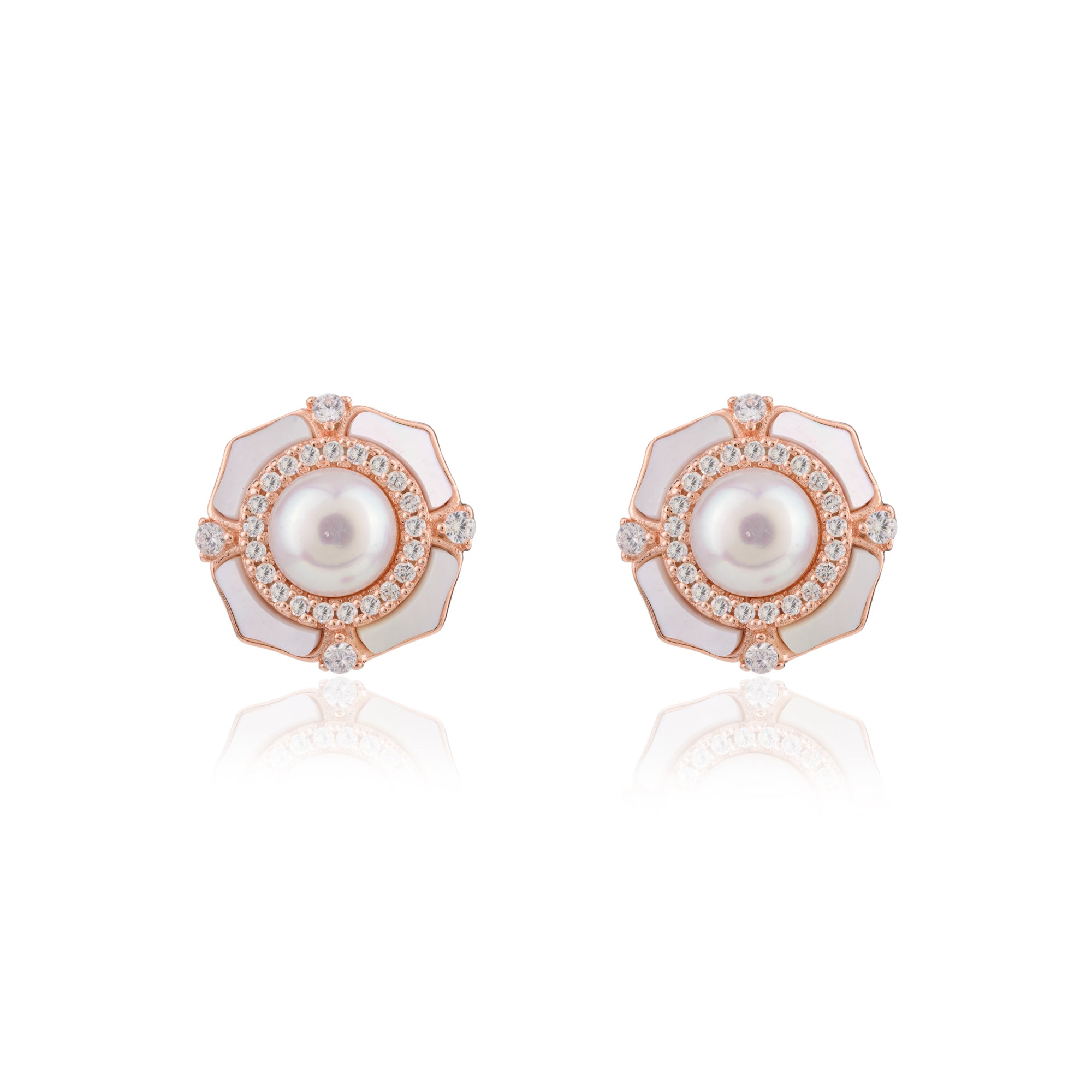 Rose gold Freshwater Pearl Studs