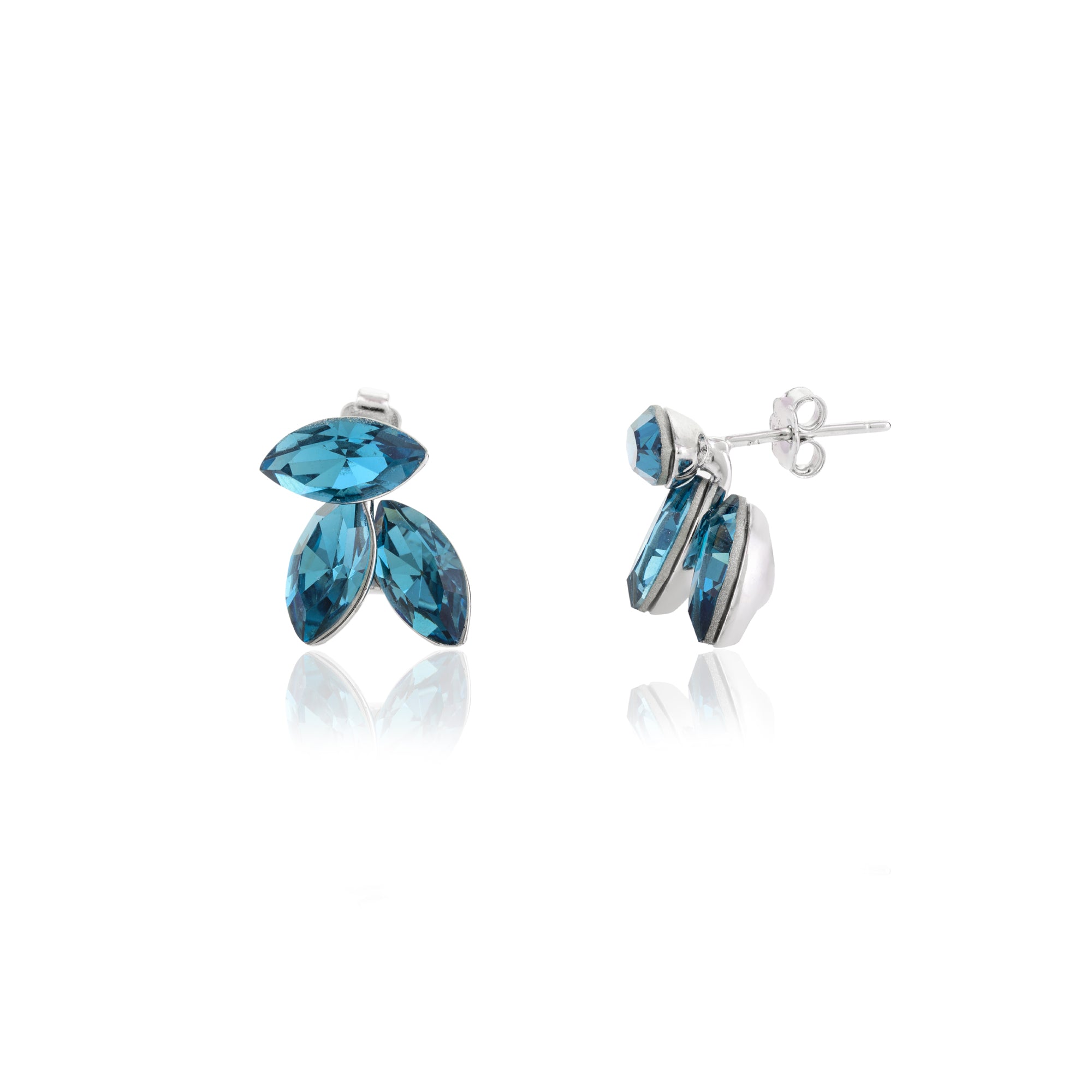 Blue Topaz Marquise Stud Earrings