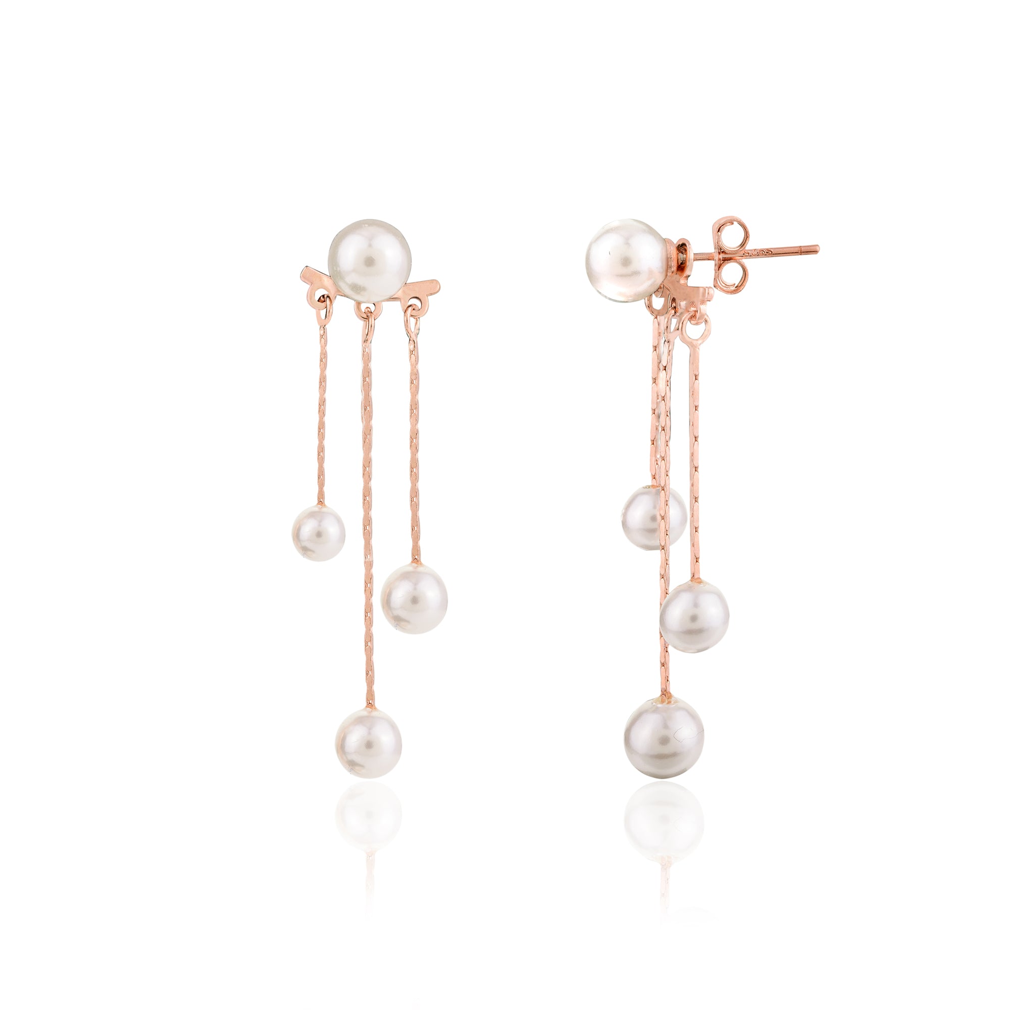 Rose gold Pearl Drop Earrings