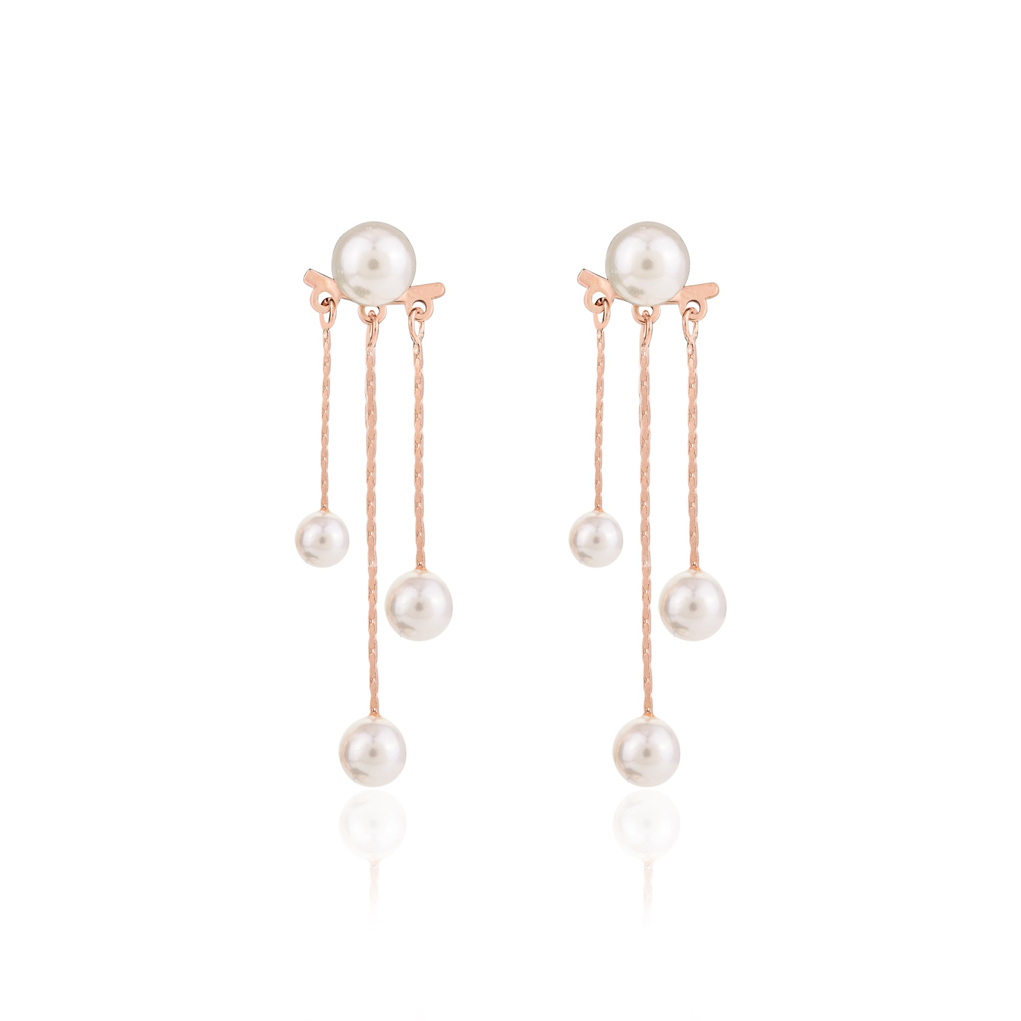 Rose gold Pearl Drop Earrings