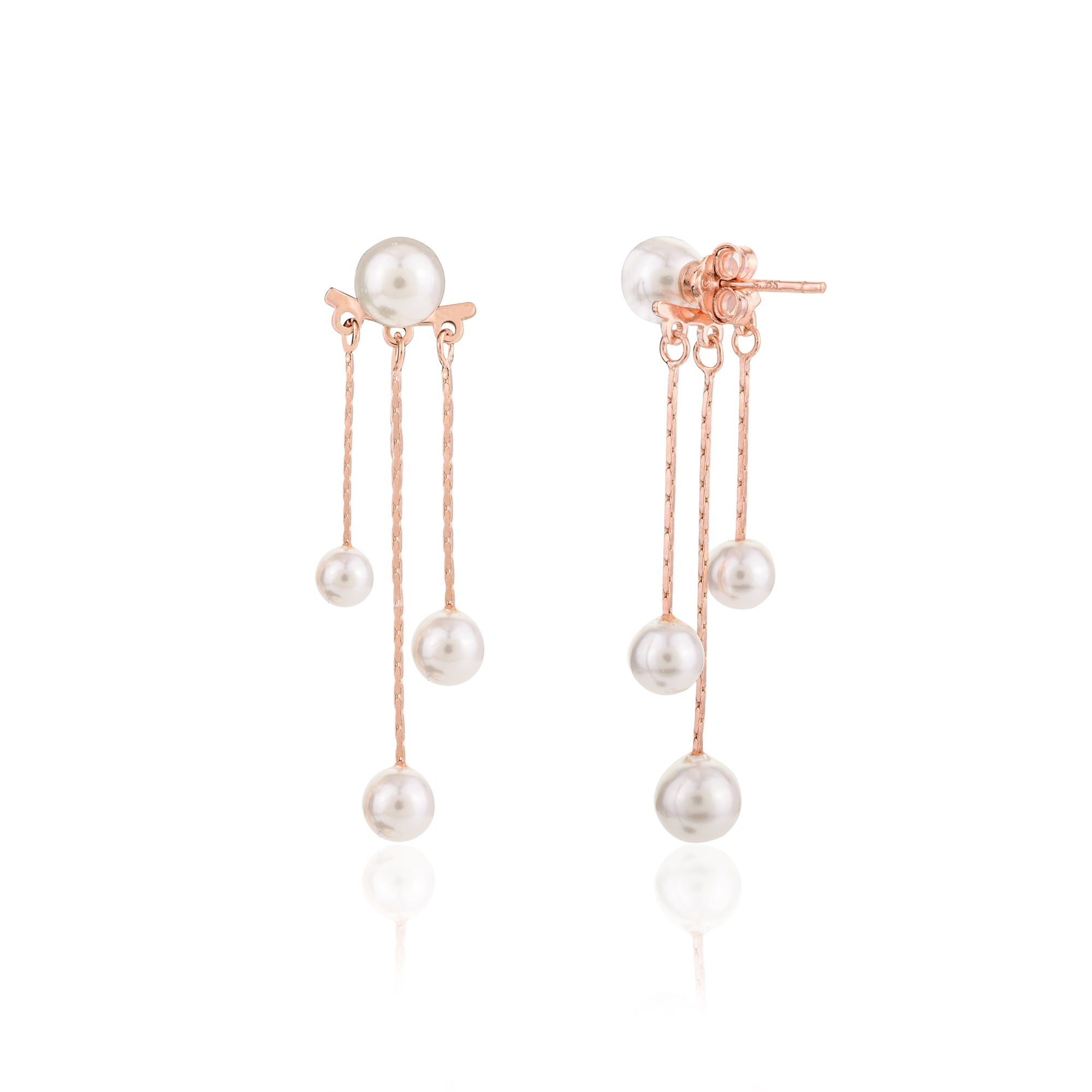 Rose gold Pearl Drop Earrings