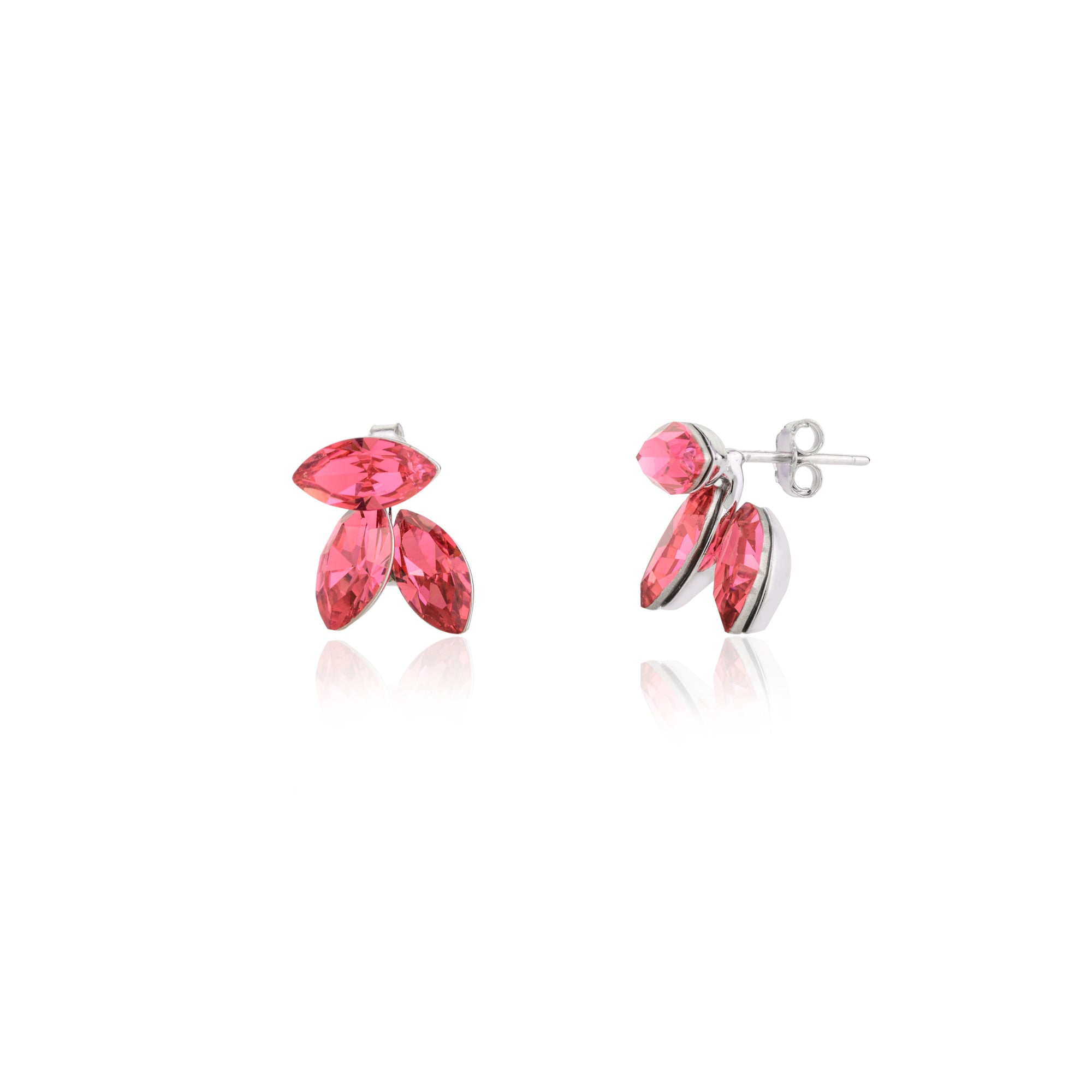 Pear cut Pink Crystal Stud Earrings