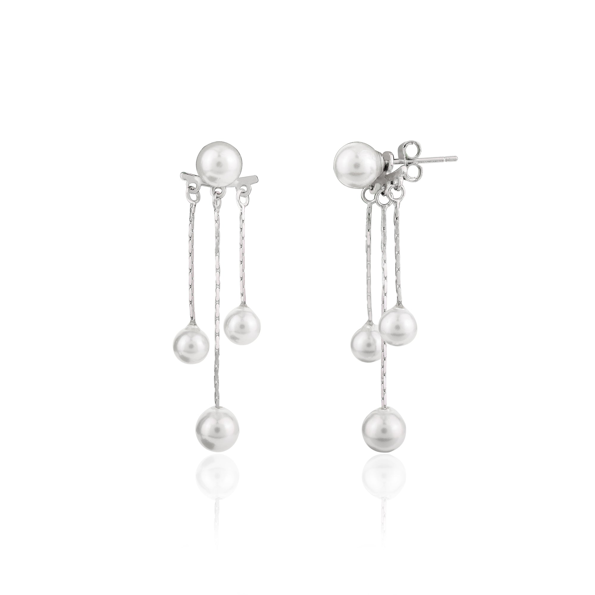 Silver Pearl Drop Earrings