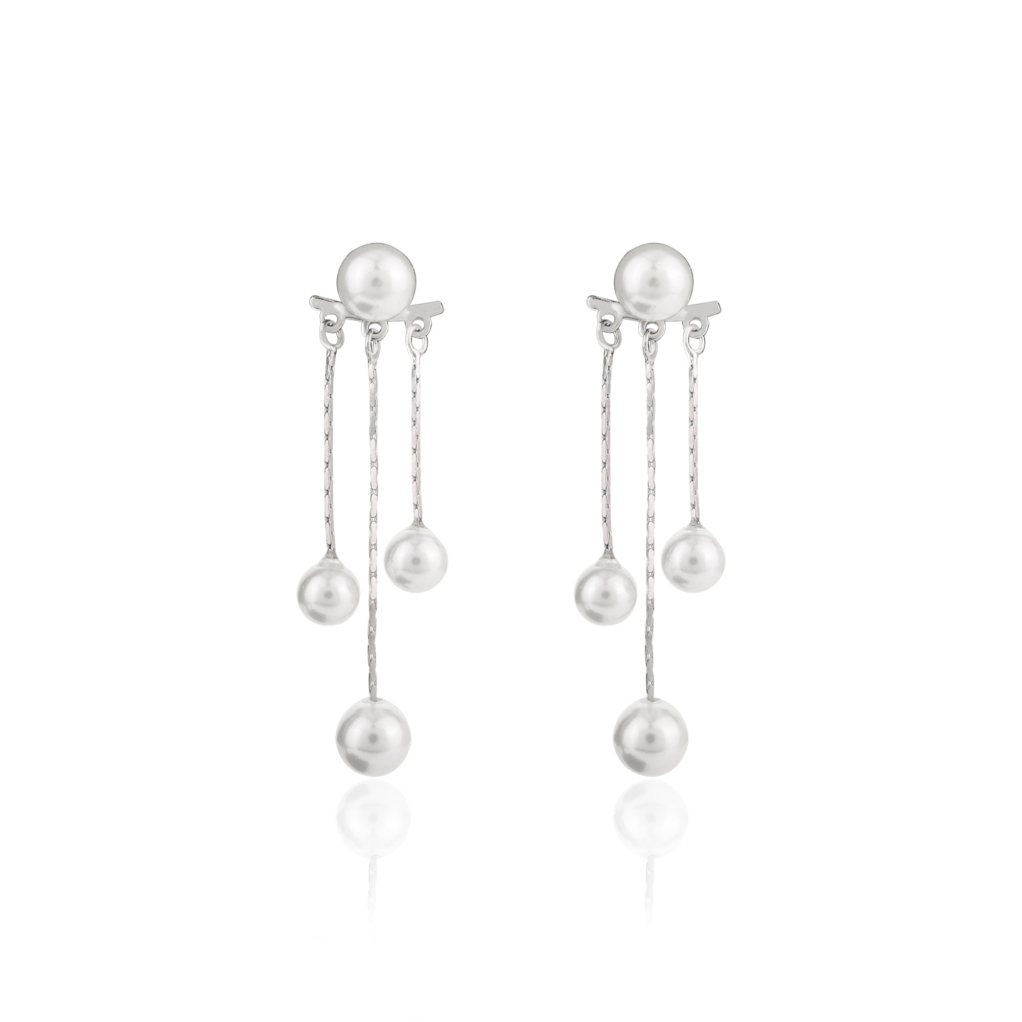 Silver Pearl Drop Earrings