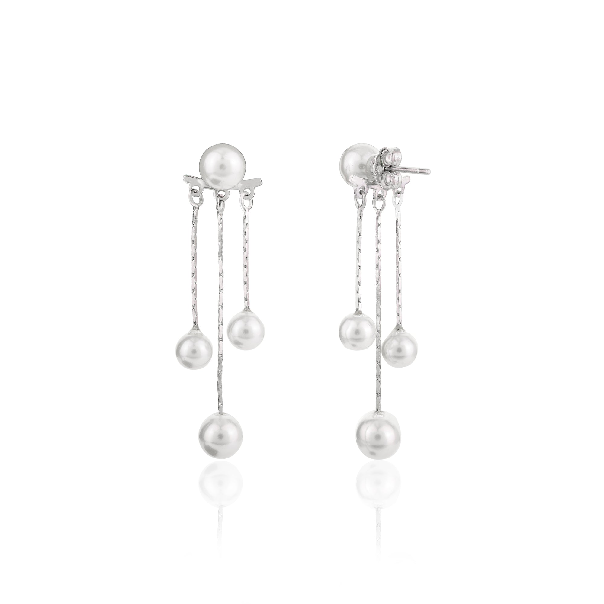 Silver Pearl Drop Earrings