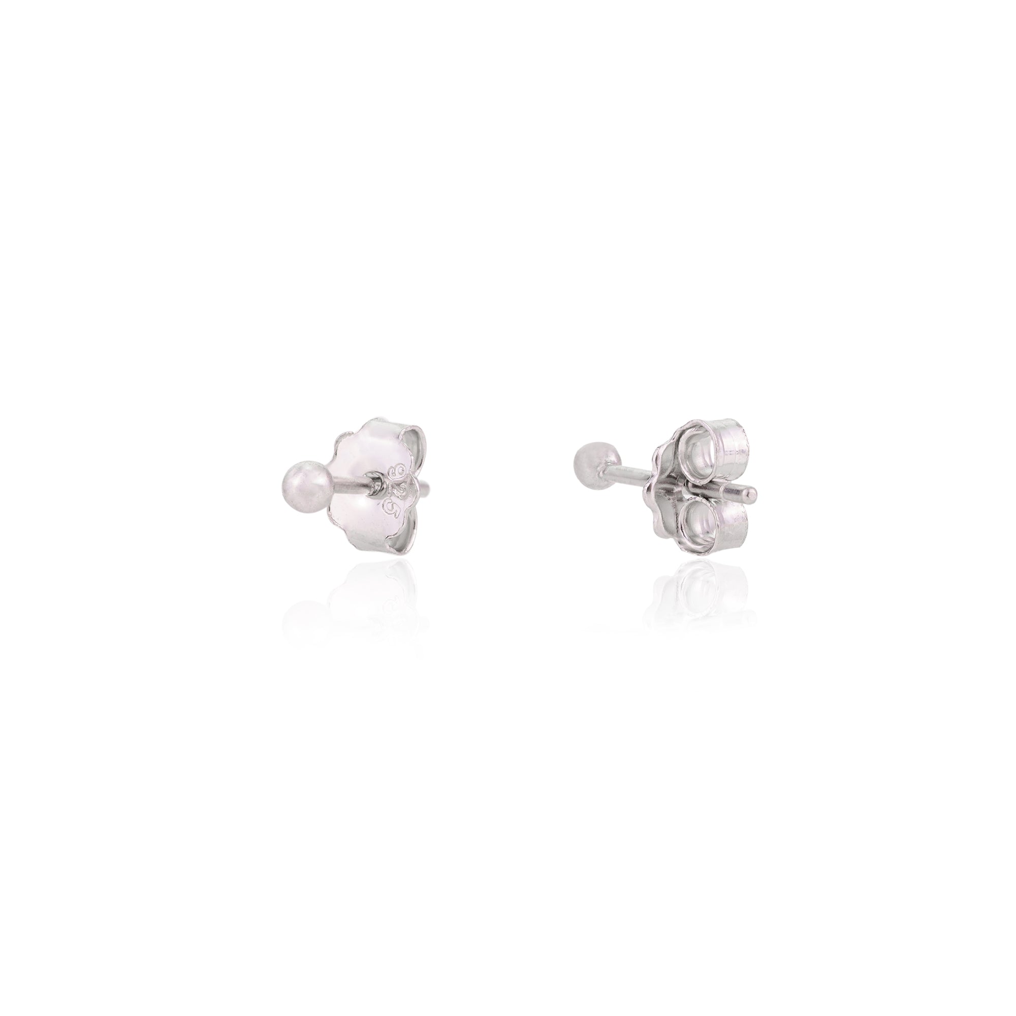 Silver Ball Studs Dainty Earrings