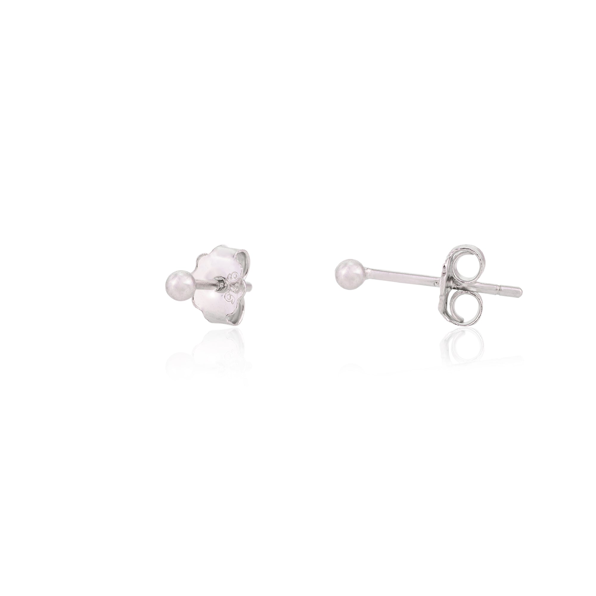 Silver Ball Studs Dainty Earrings