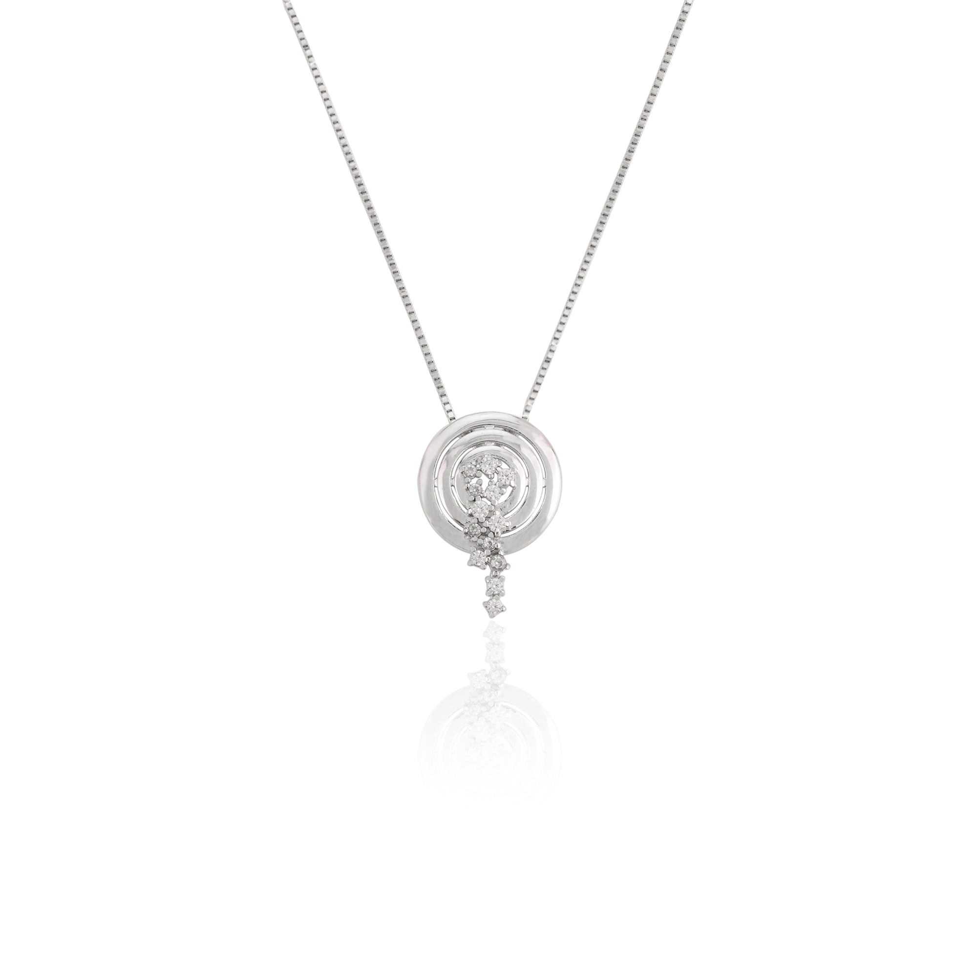 Silver Spiral Circle Pendant set with Earrings