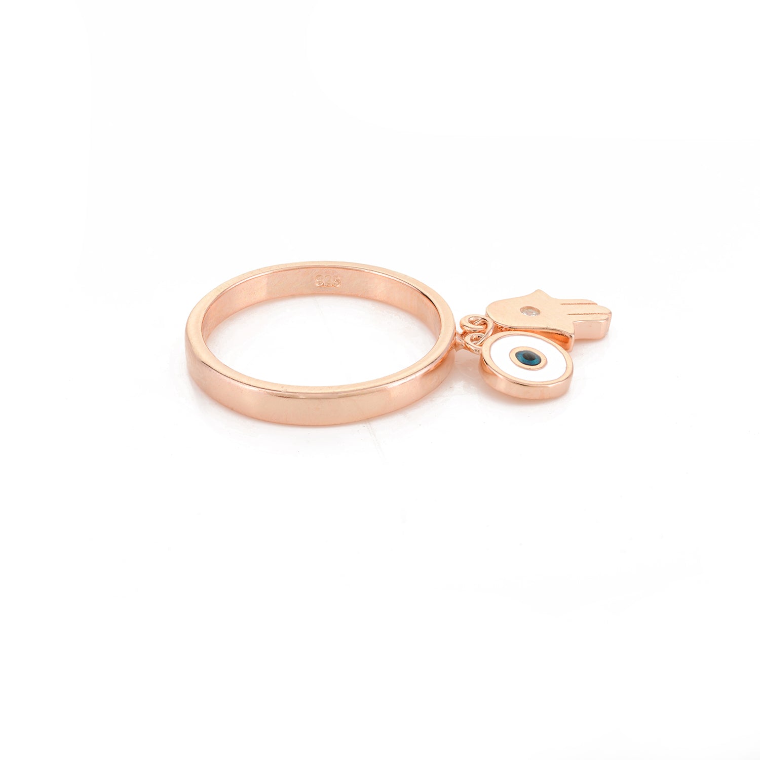 Rose gold Evil Eye Hamsa Ring