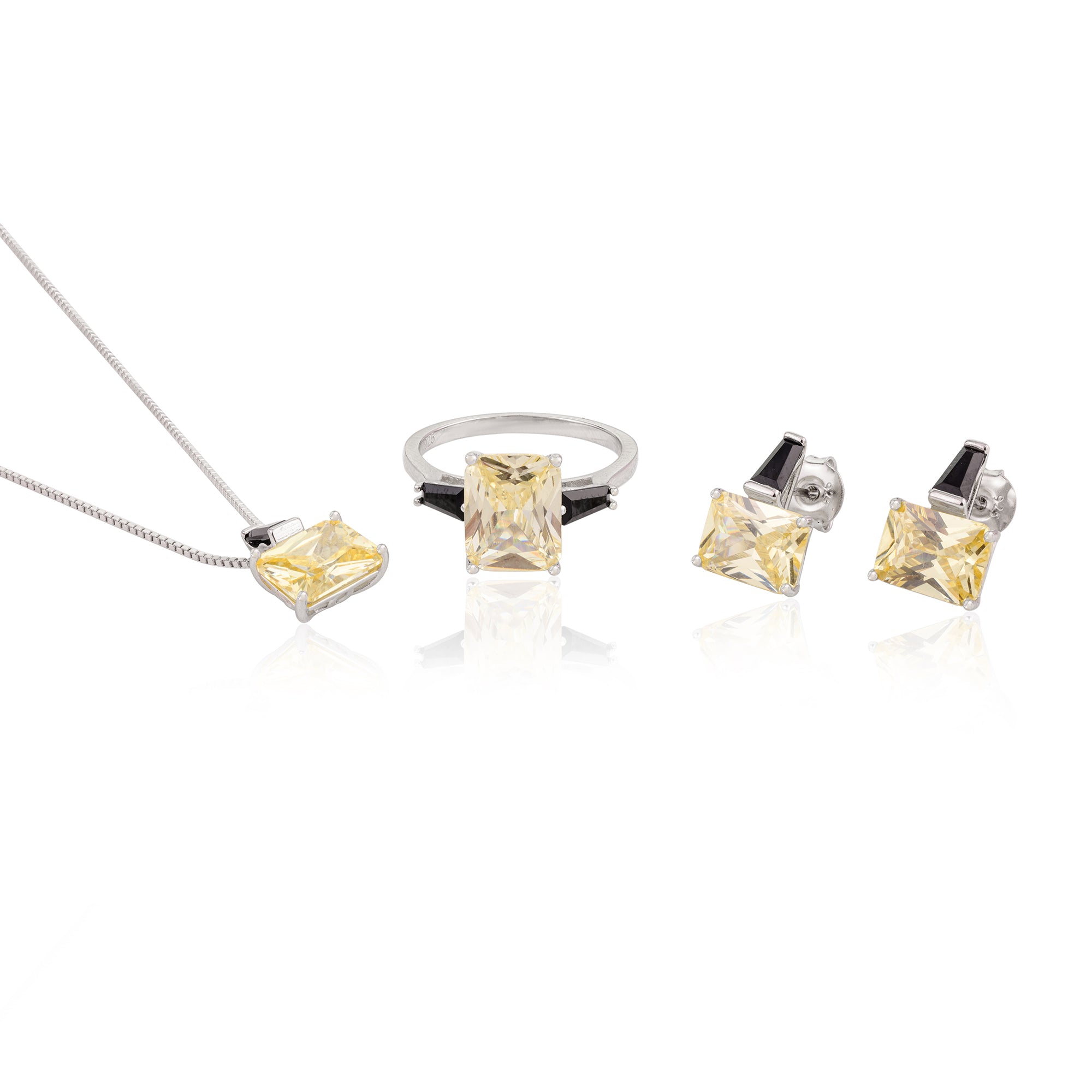 Citrine Diamond Jewelry Set