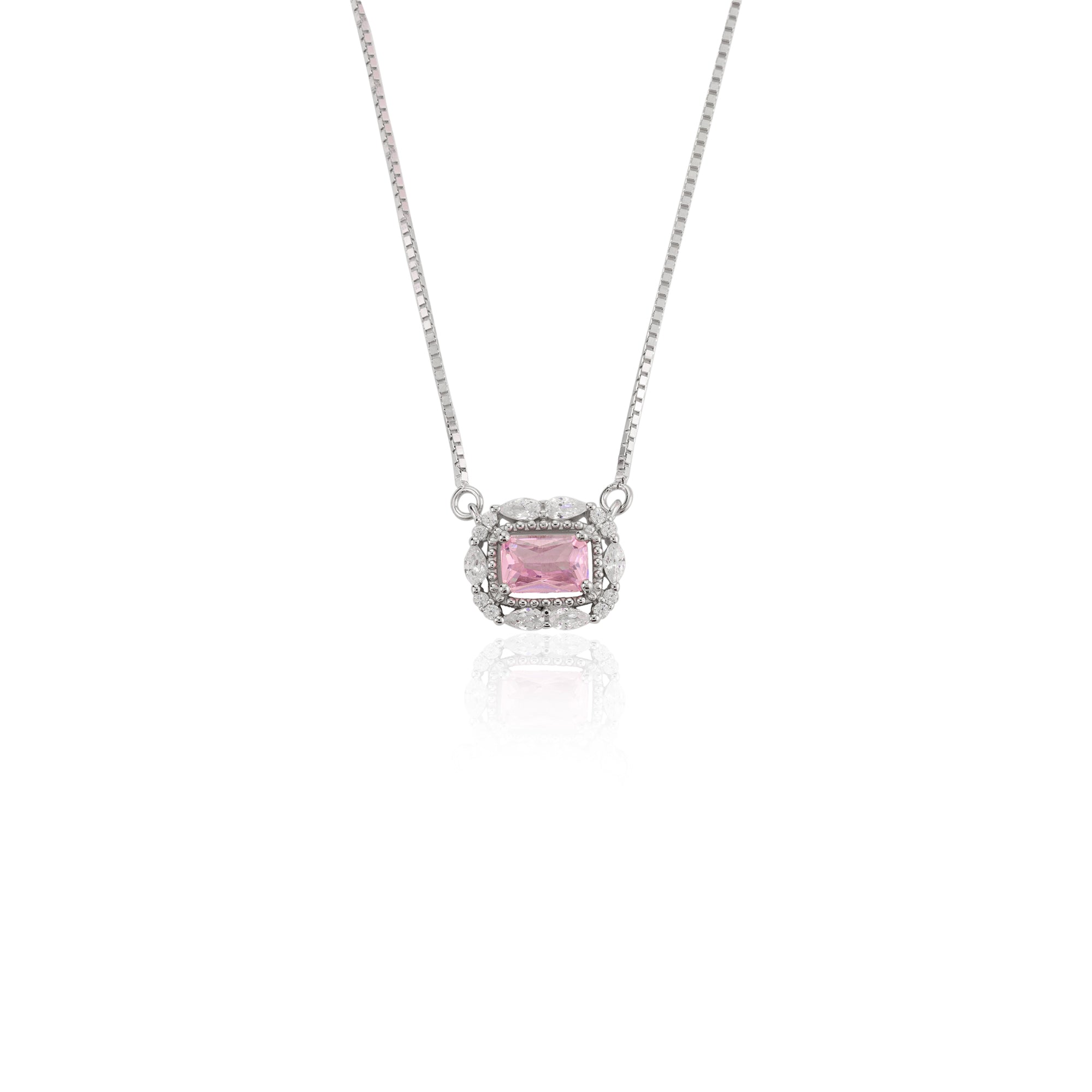 Pink Sapphire Silver Jewelry Set