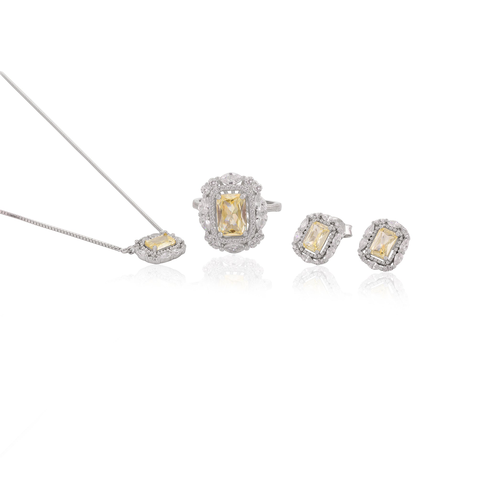 Citrine Diamond Jewelry Set