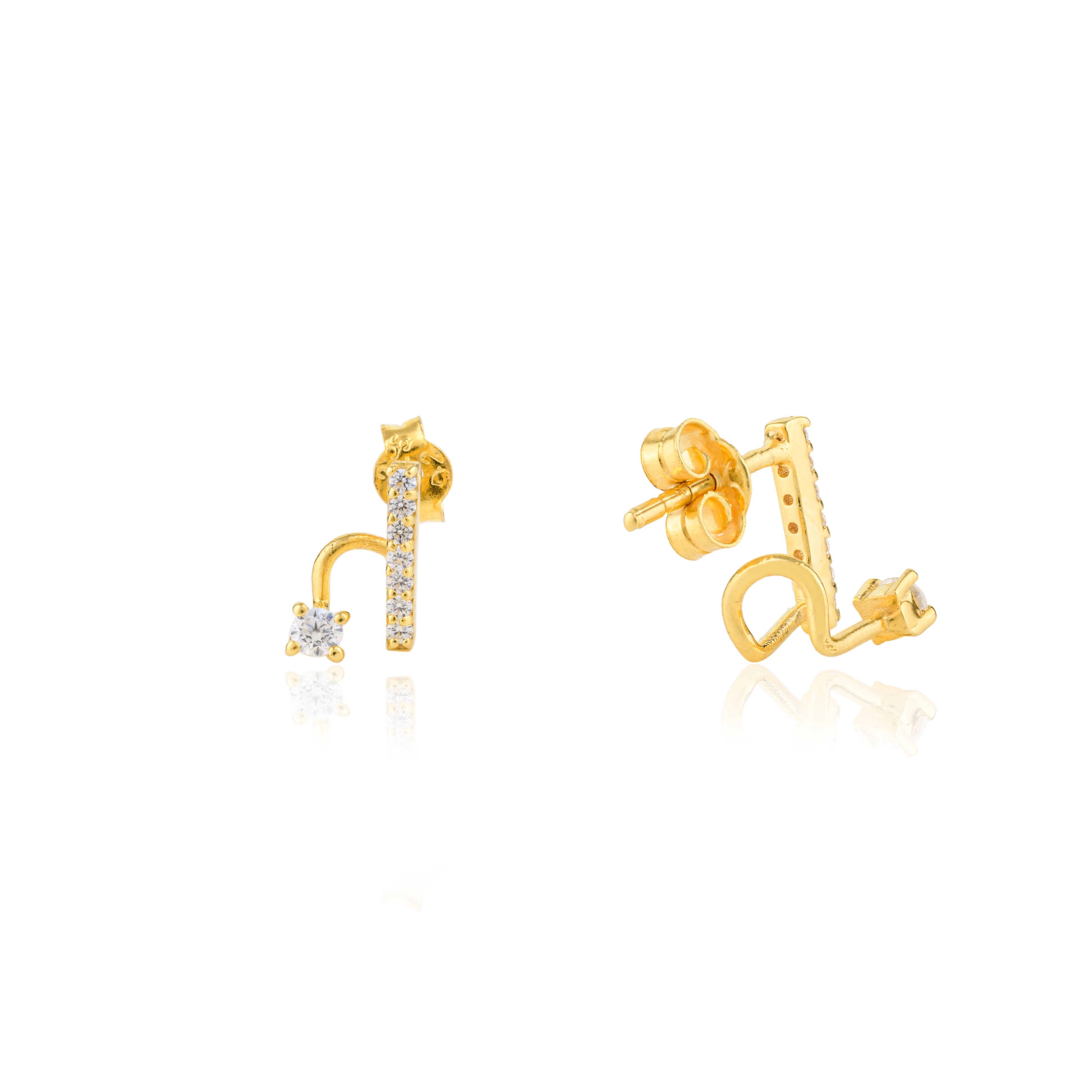 Gold Finish Dainty Stud Earrings