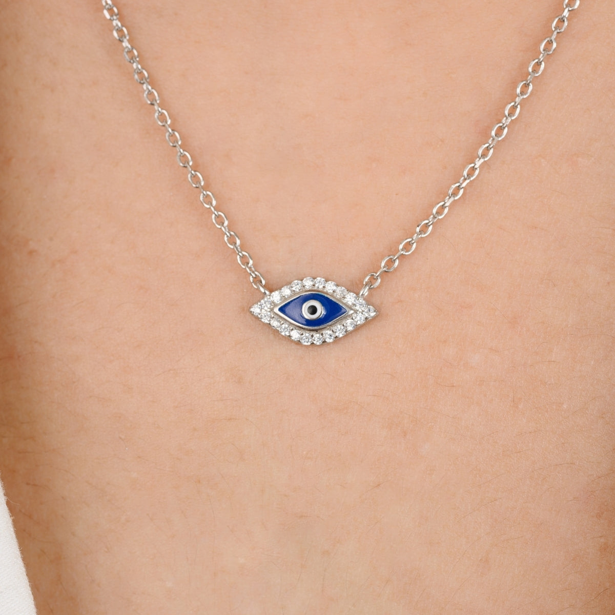 Evil Eye Silver Pendant Necklace