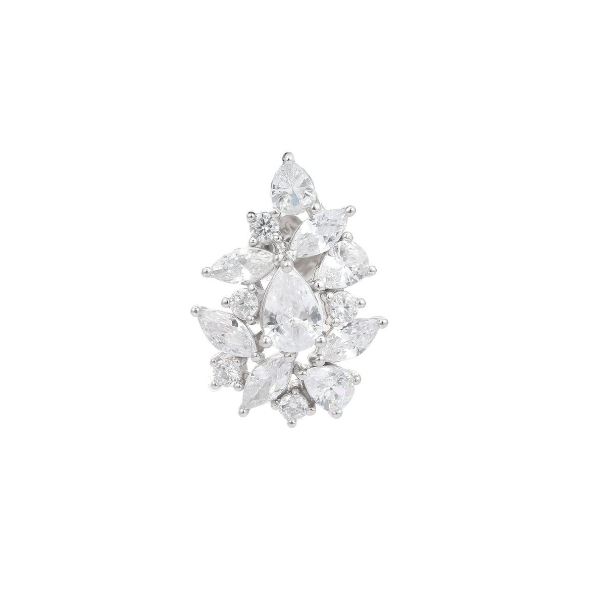 Marquise Cut CZ Diamond Stud Earrings in 925 Silver