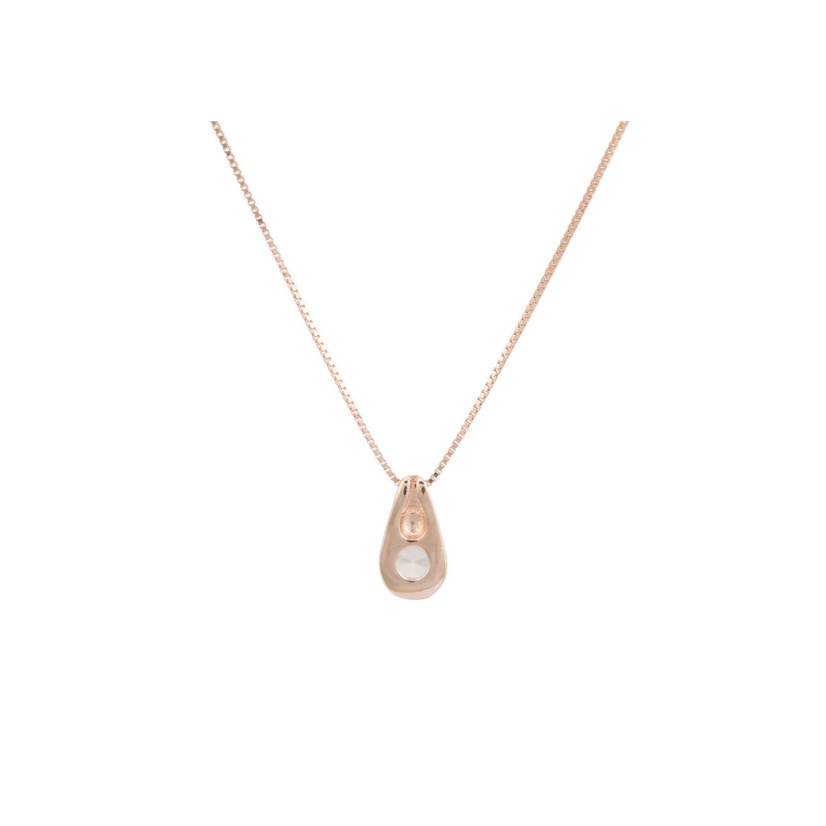Solitaire CZ Diamond Teardrop Pendant Necklace for Women