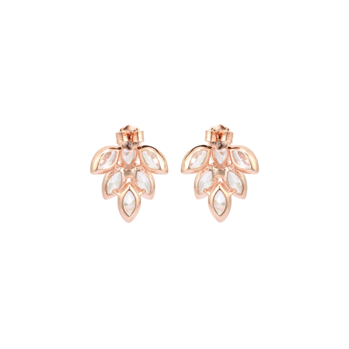 Marquise Cut CZ Diamond Leaf Drop Necklace set with Earrings
