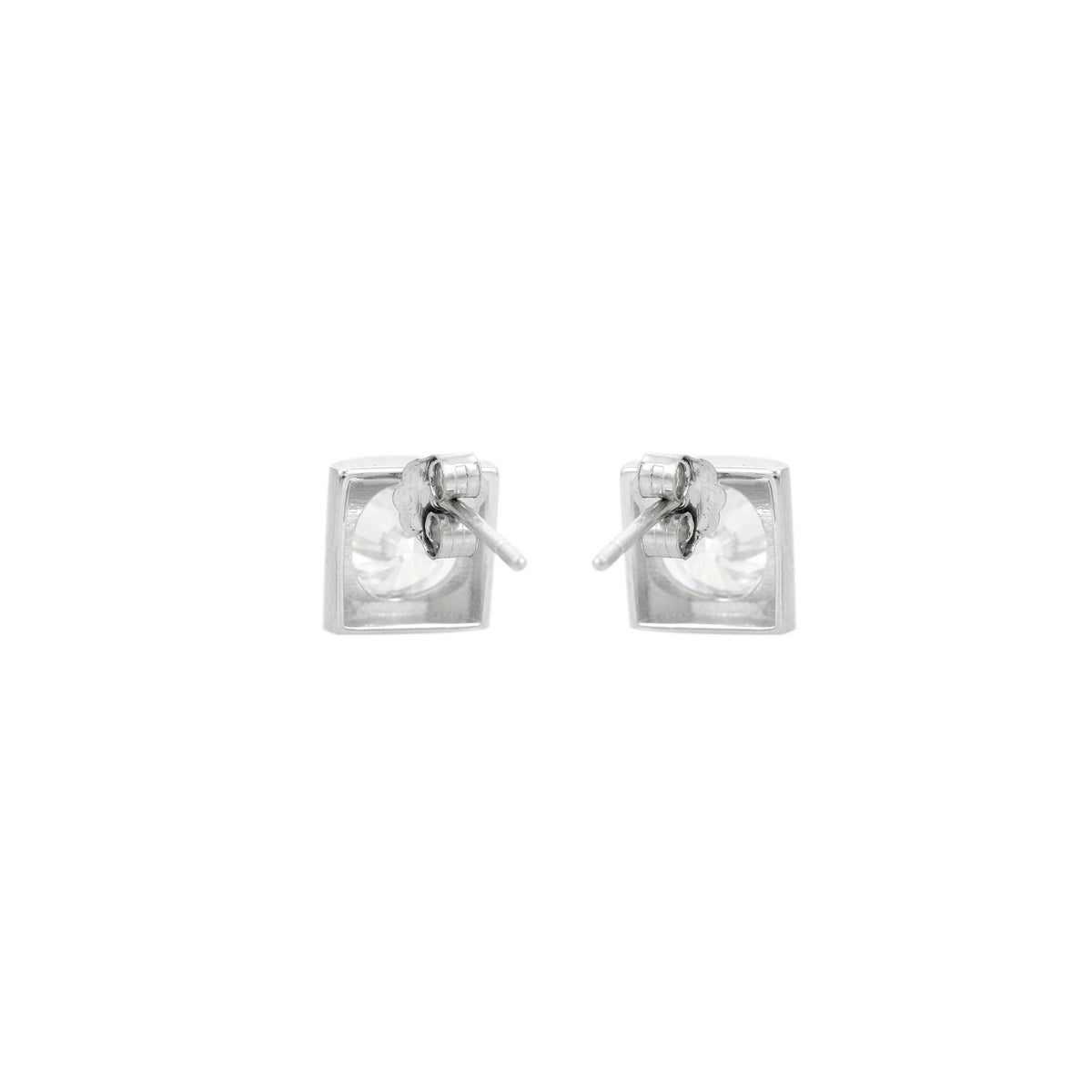 925 Silver Cz Solitaire Diamond Drop Necklace with Earrings.