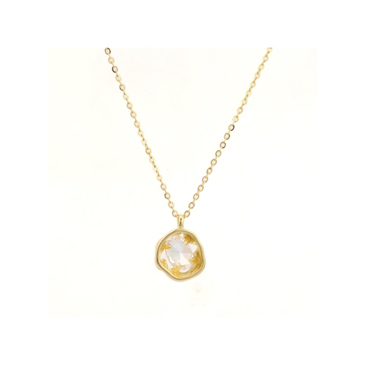 925 Silver CZ Diamond Drop Necklaces in Yellow and White Gold Finish