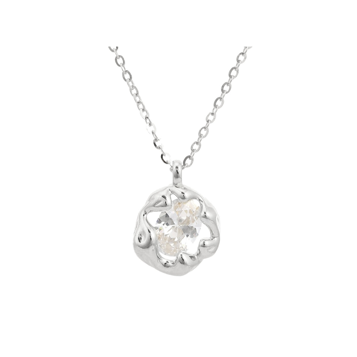 925 Silver CZ Diamond Drop Necklaces in Yellow and White Gold Finish