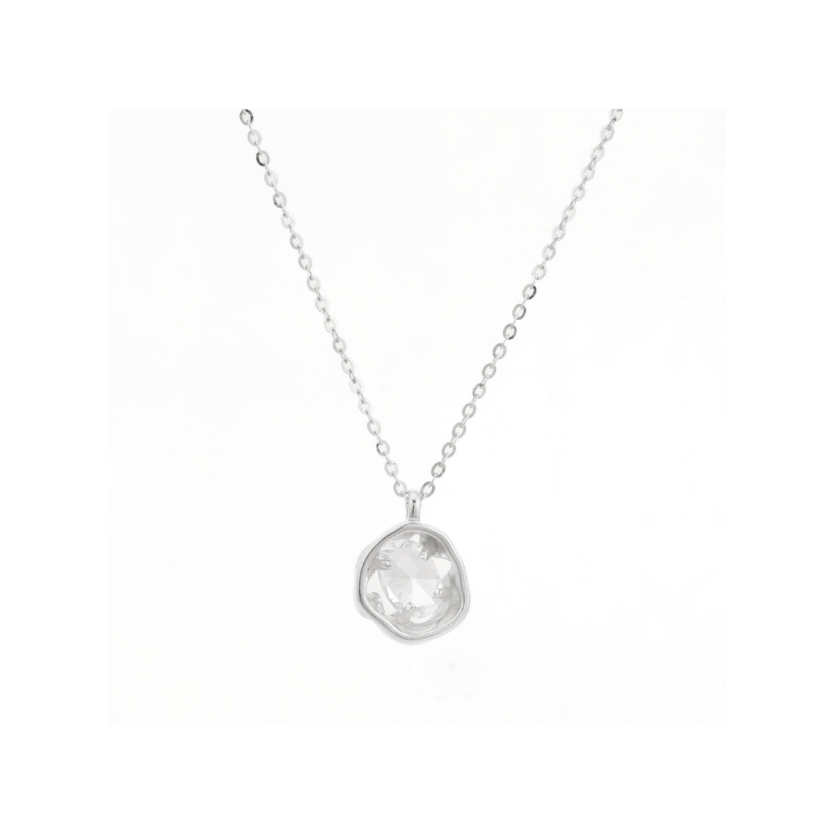 925 Silver CZ Diamond Drop Necklaces in Yellow and White Gold Finish