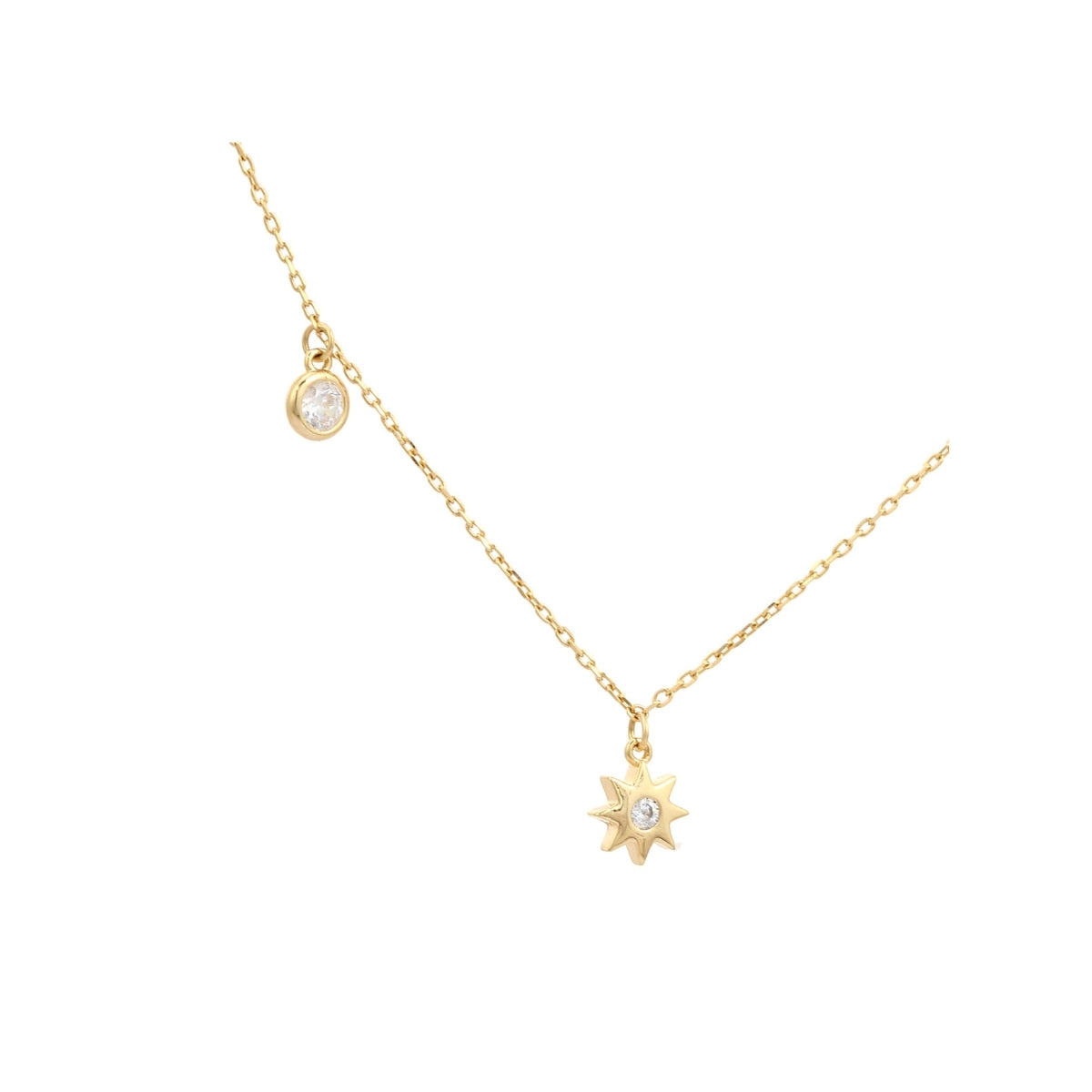 Yellow Gold Hamsa Charm Necklace - Protection and Good Luck Jewelry