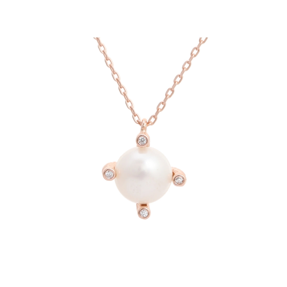 Dainty Rose Gold Pearl Necklace