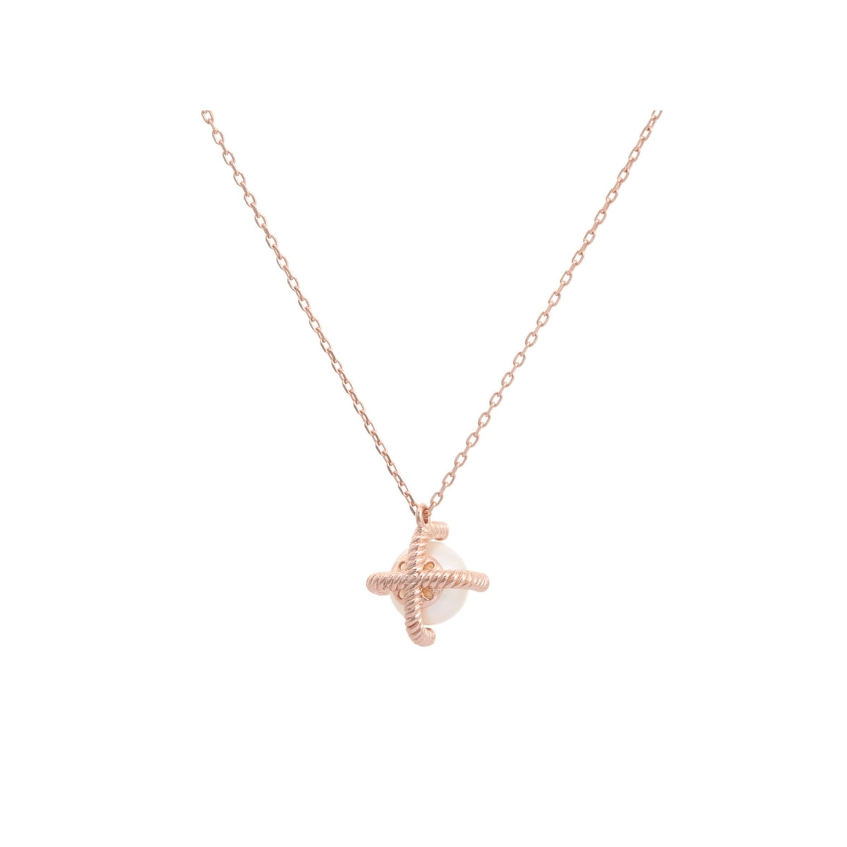 Dainty Rose Gold Pearl Necklace