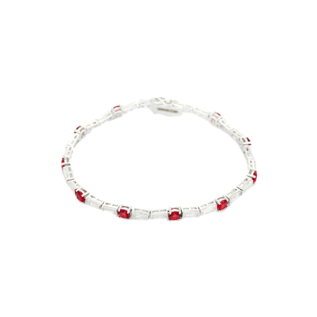 925 Silver Tennis Bracelets for Women - Green, Red, and Blue CZ Diamonds
