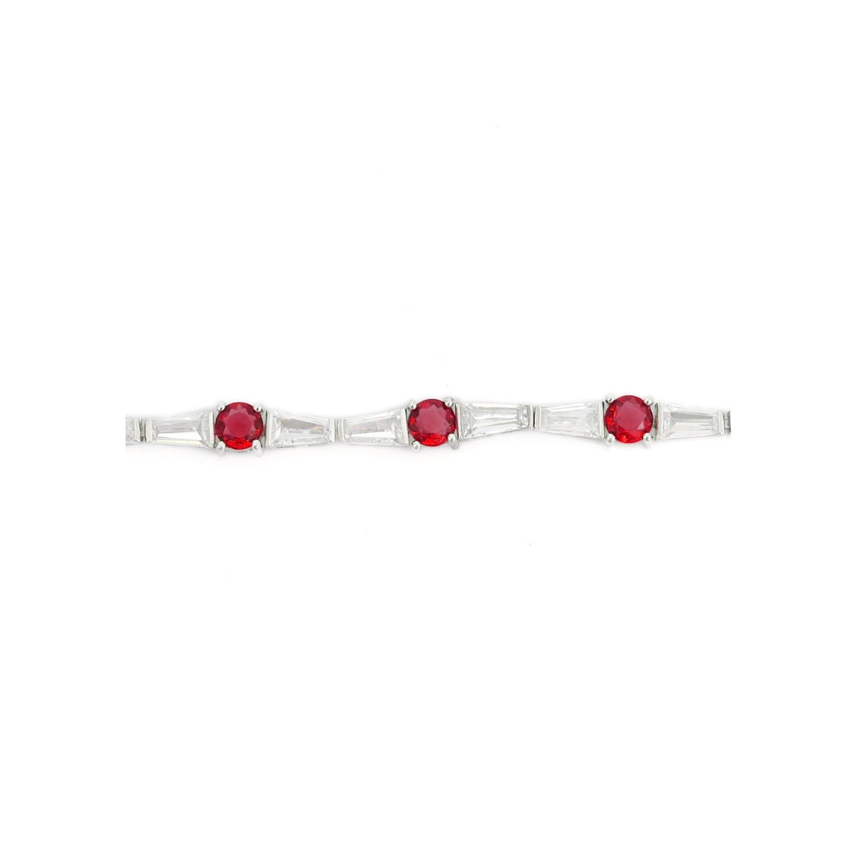 925 Silver Tennis Bracelets for Women - Green, Red, and Blue CZ Diamonds