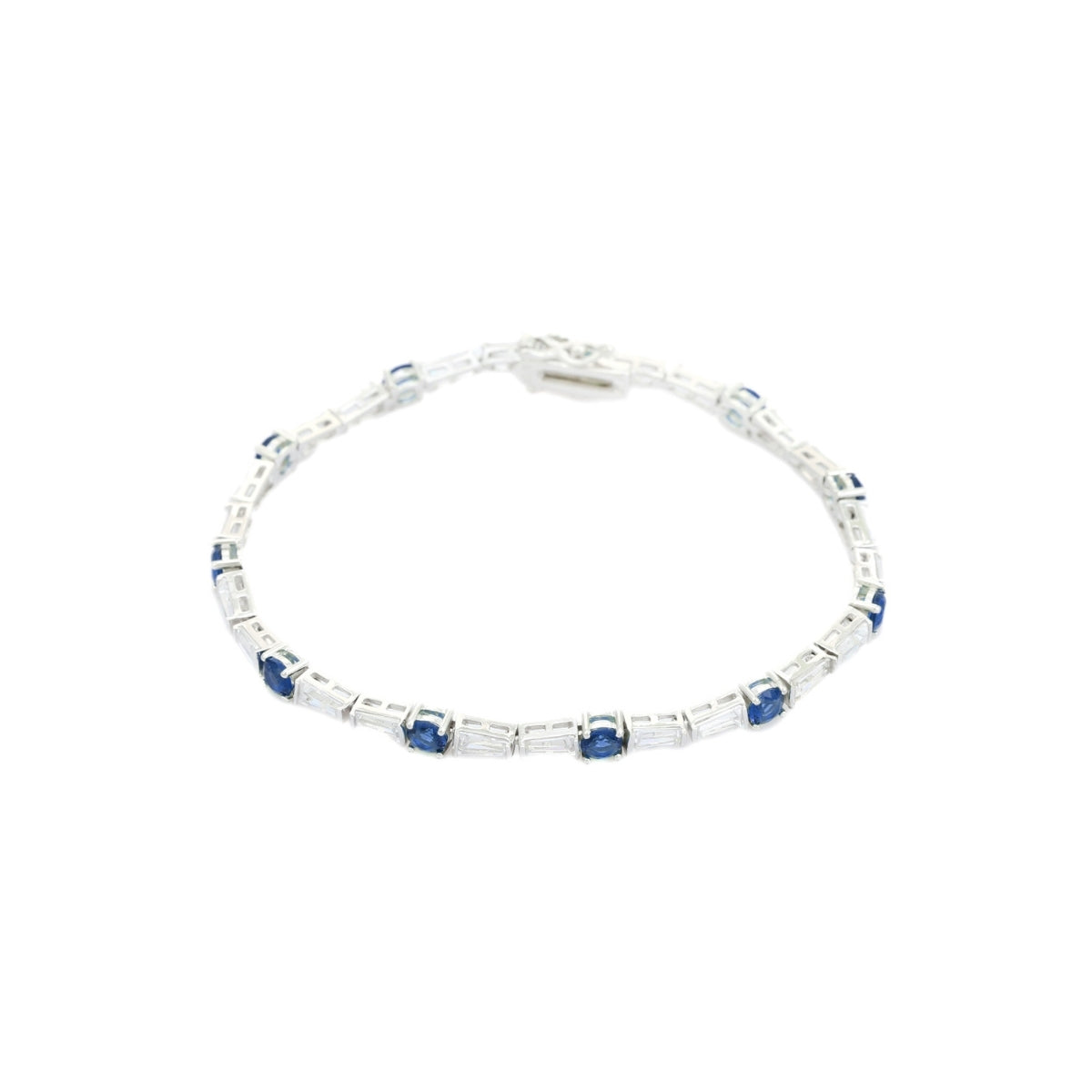 925 Silver Tennis Bracelets for Women - Green, Red, and Blue CZ Diamonds