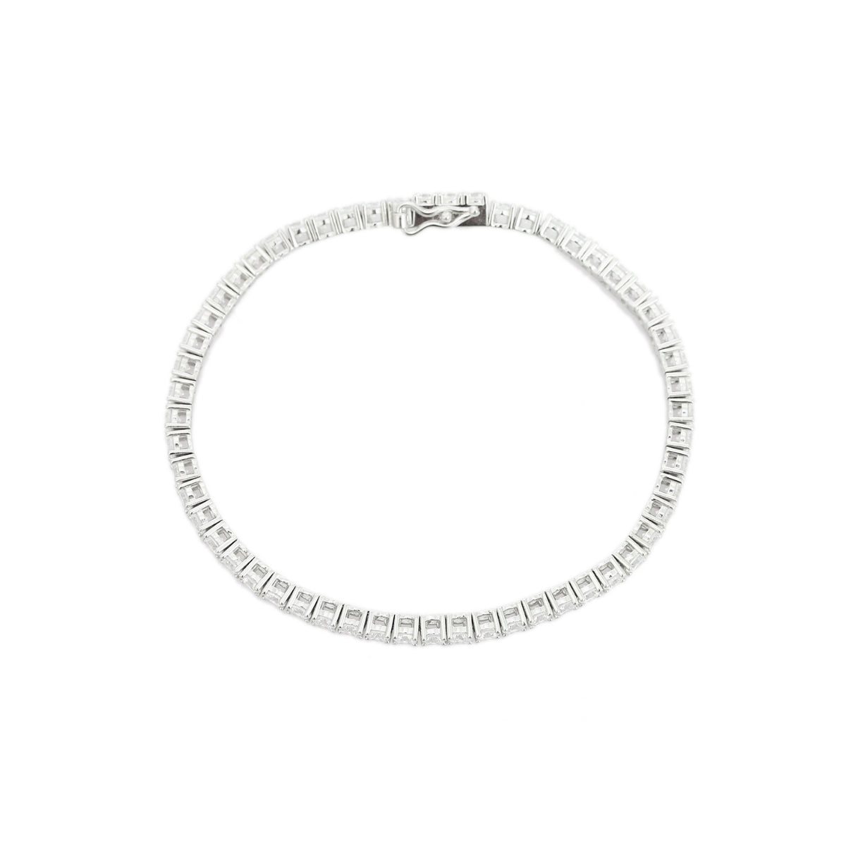 925 Silver Solitaire CZ Diamond Tennis Bracelet for Women