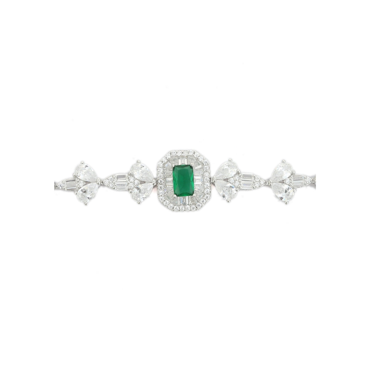 925 Silver Tennis Bracelets for Women - Emerald Cut Blue, Red, and Green CZ Diamonds