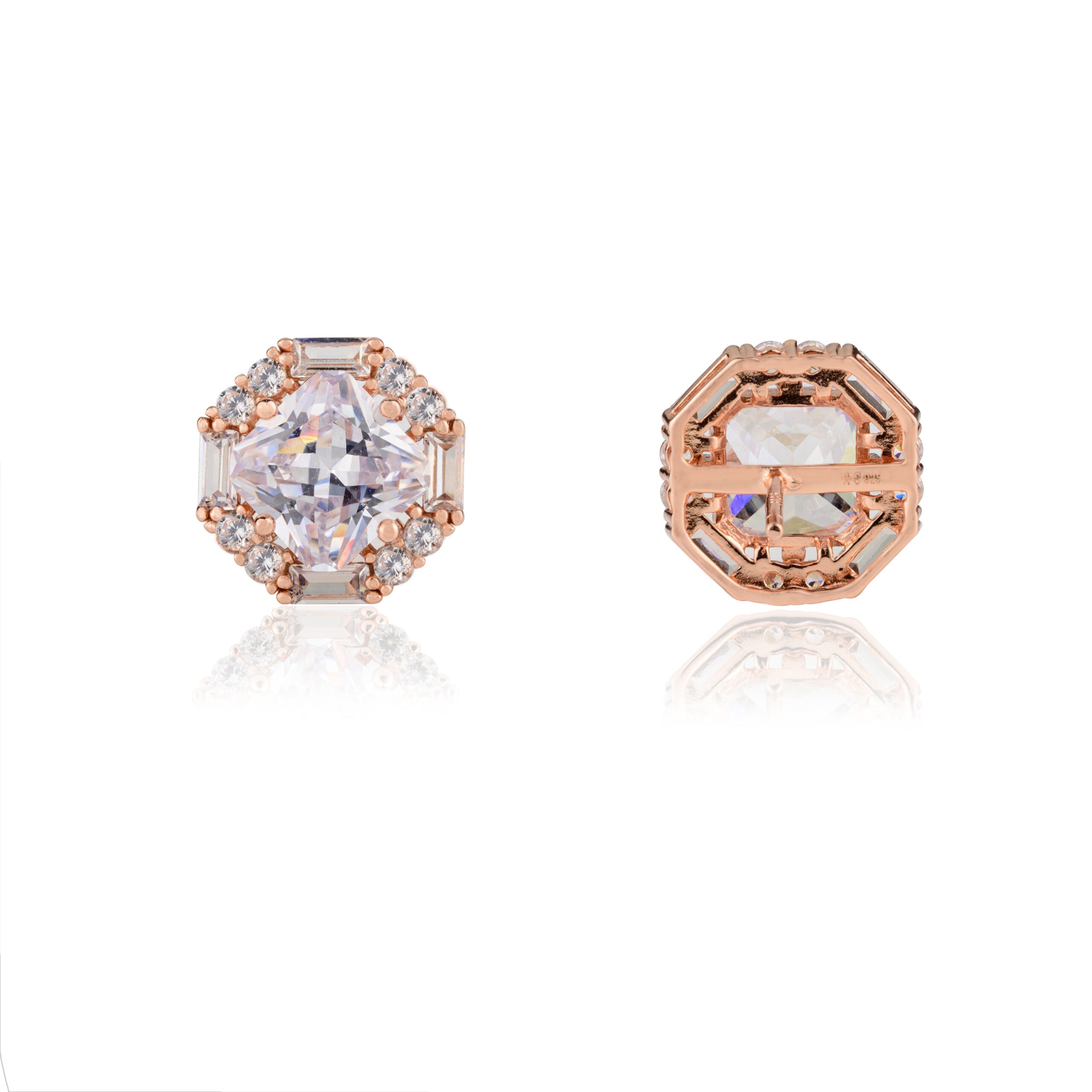 Diamond Studs in Rose Gold Finish