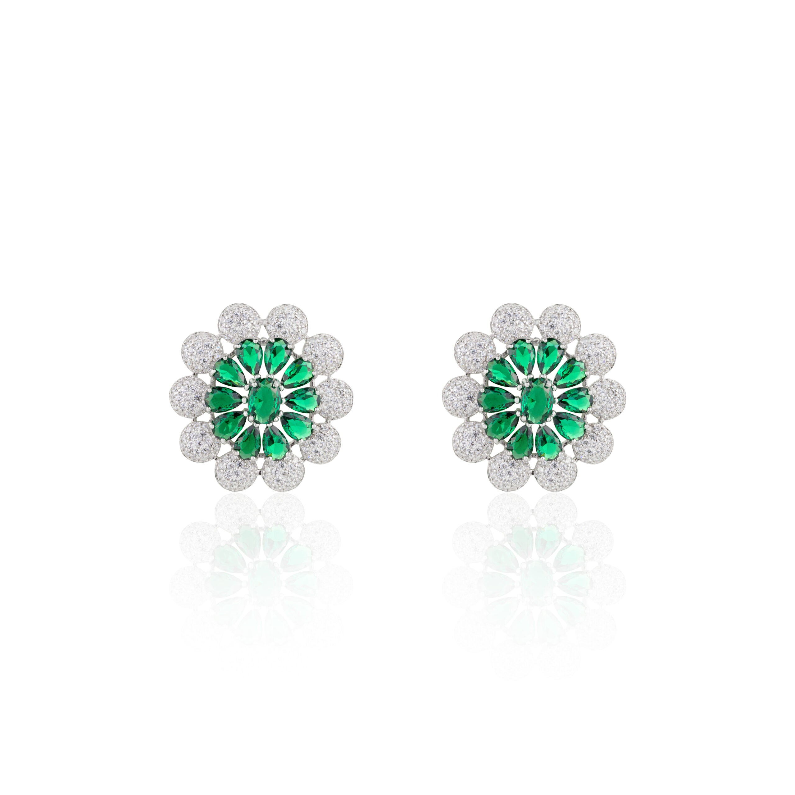 CZ Emerald Statement Studs