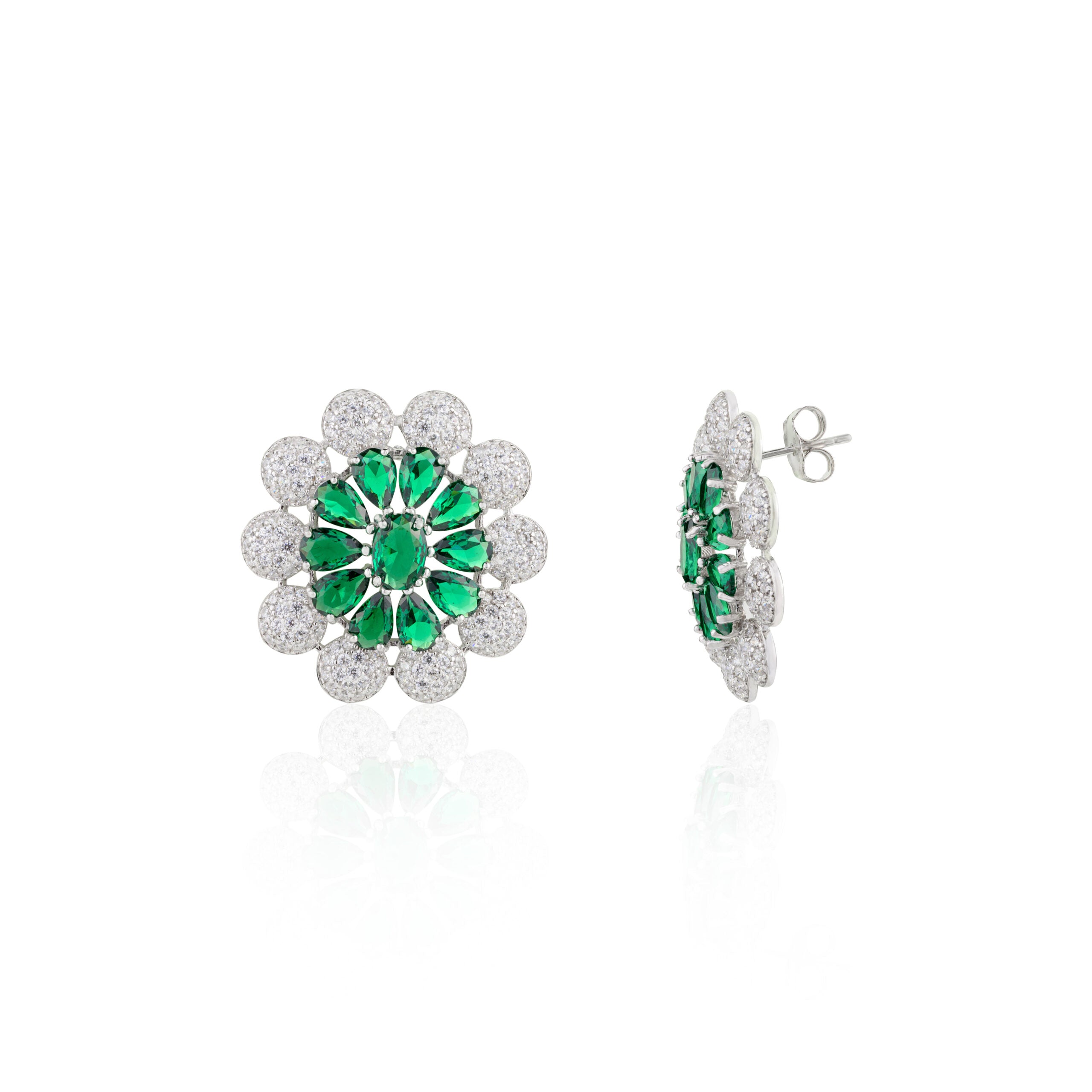 CZ Emerald Statement Studs