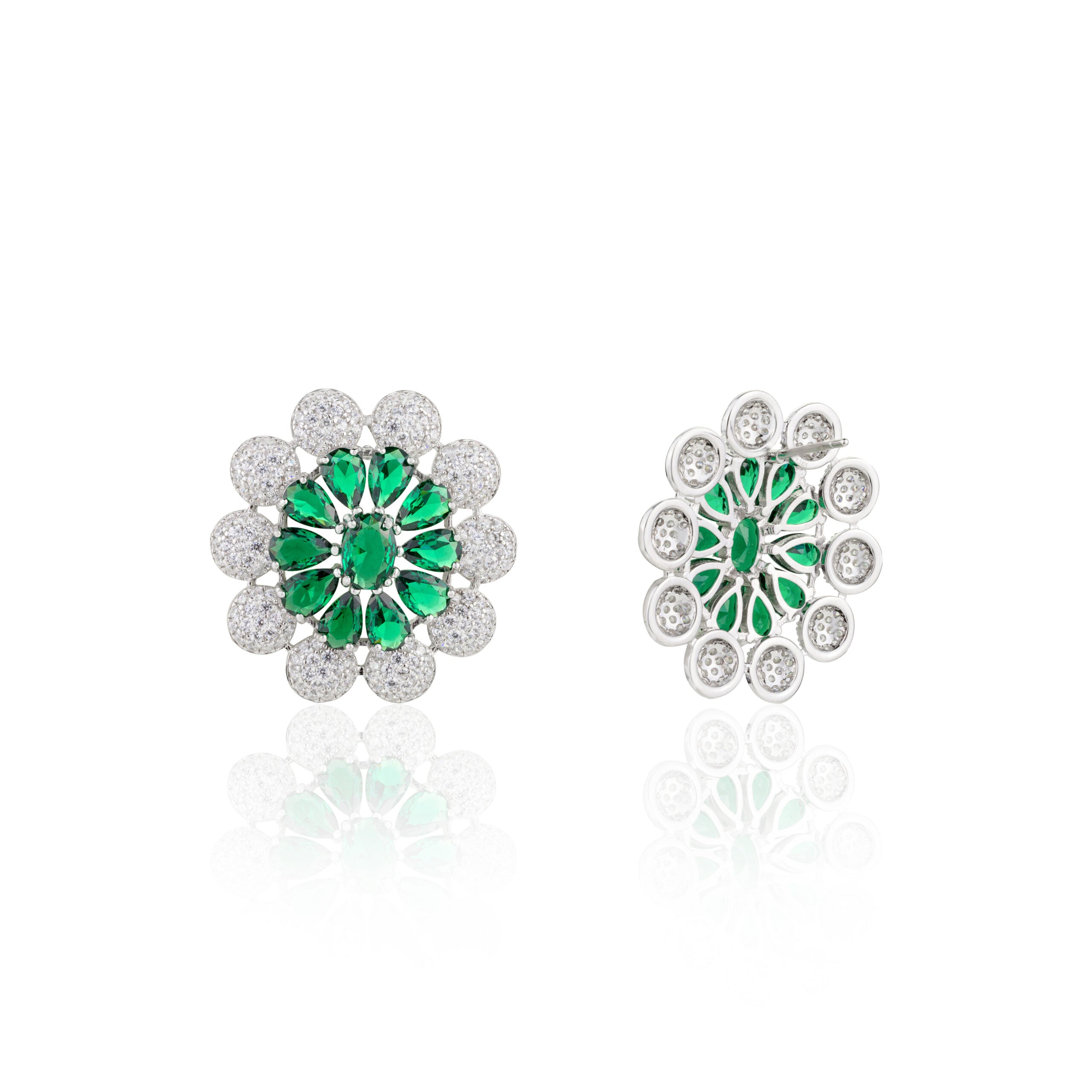 CZ Emerald Statement Studs