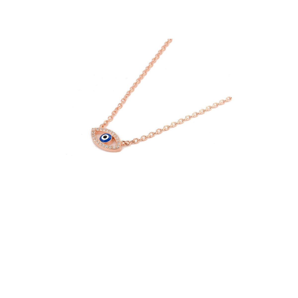 Rose Gold Evil Eye Pendant Necklace