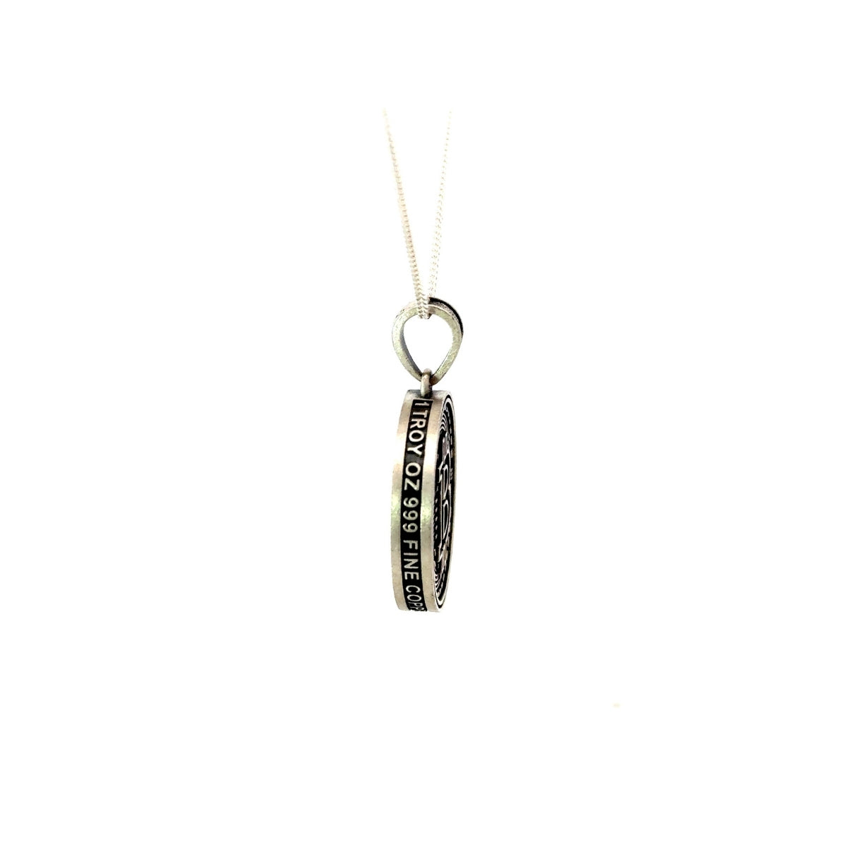 Antique Silver Bitcoin Currency Pendant