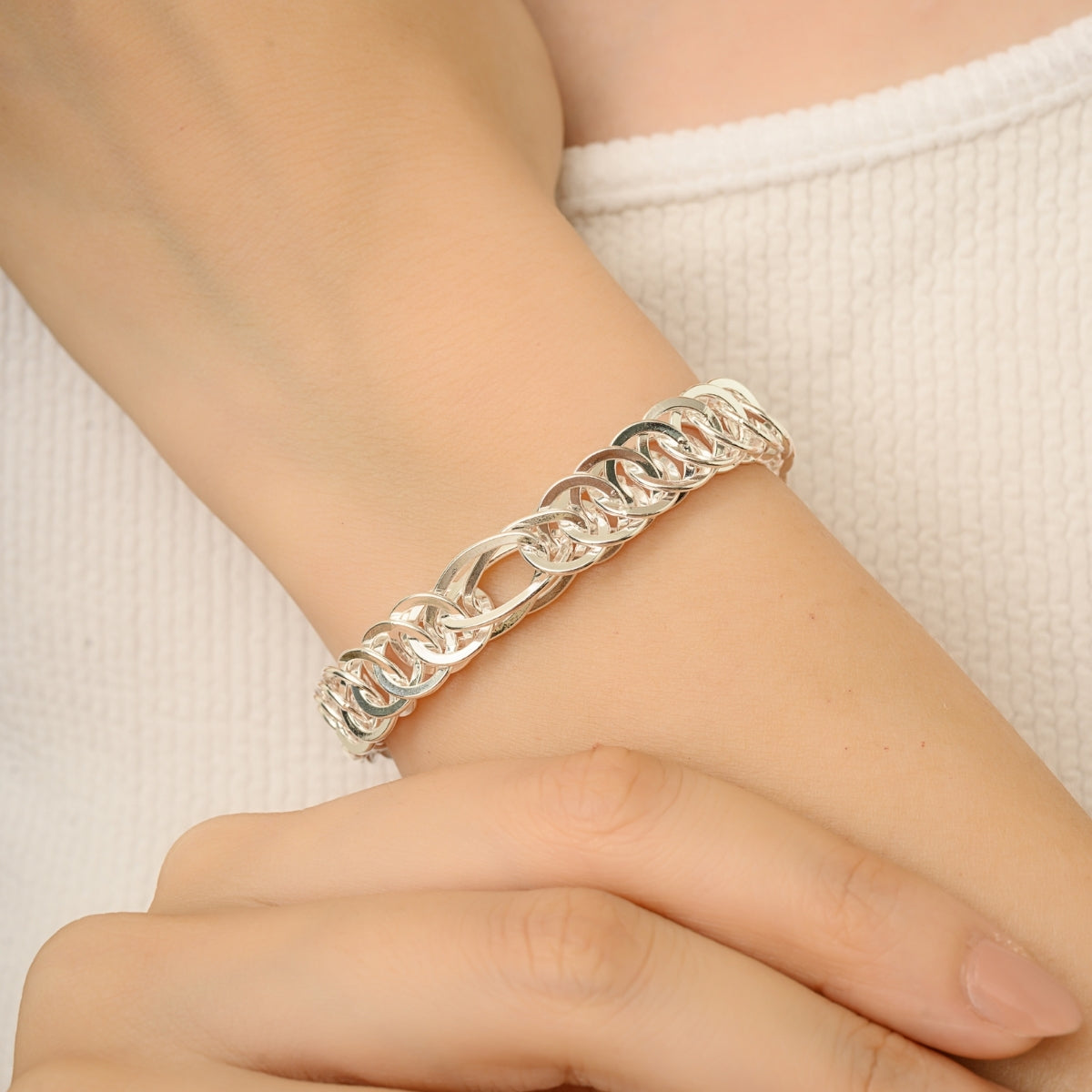 Sterling Silver Double Link Chain Bracelet